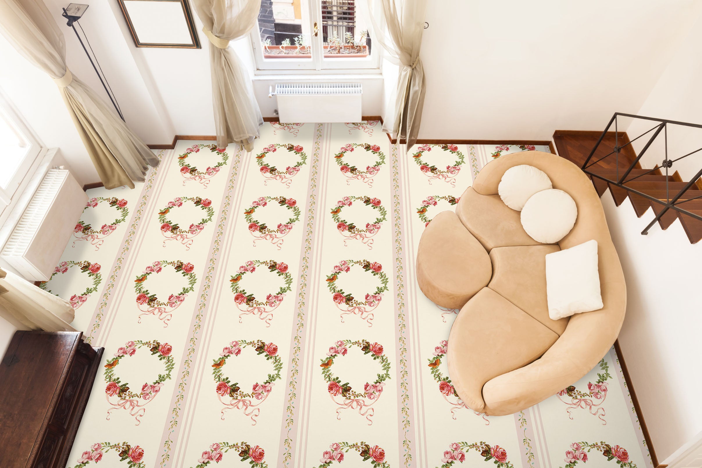 3D Wreath Pattern 10012 Uta Naumann Floor Mural