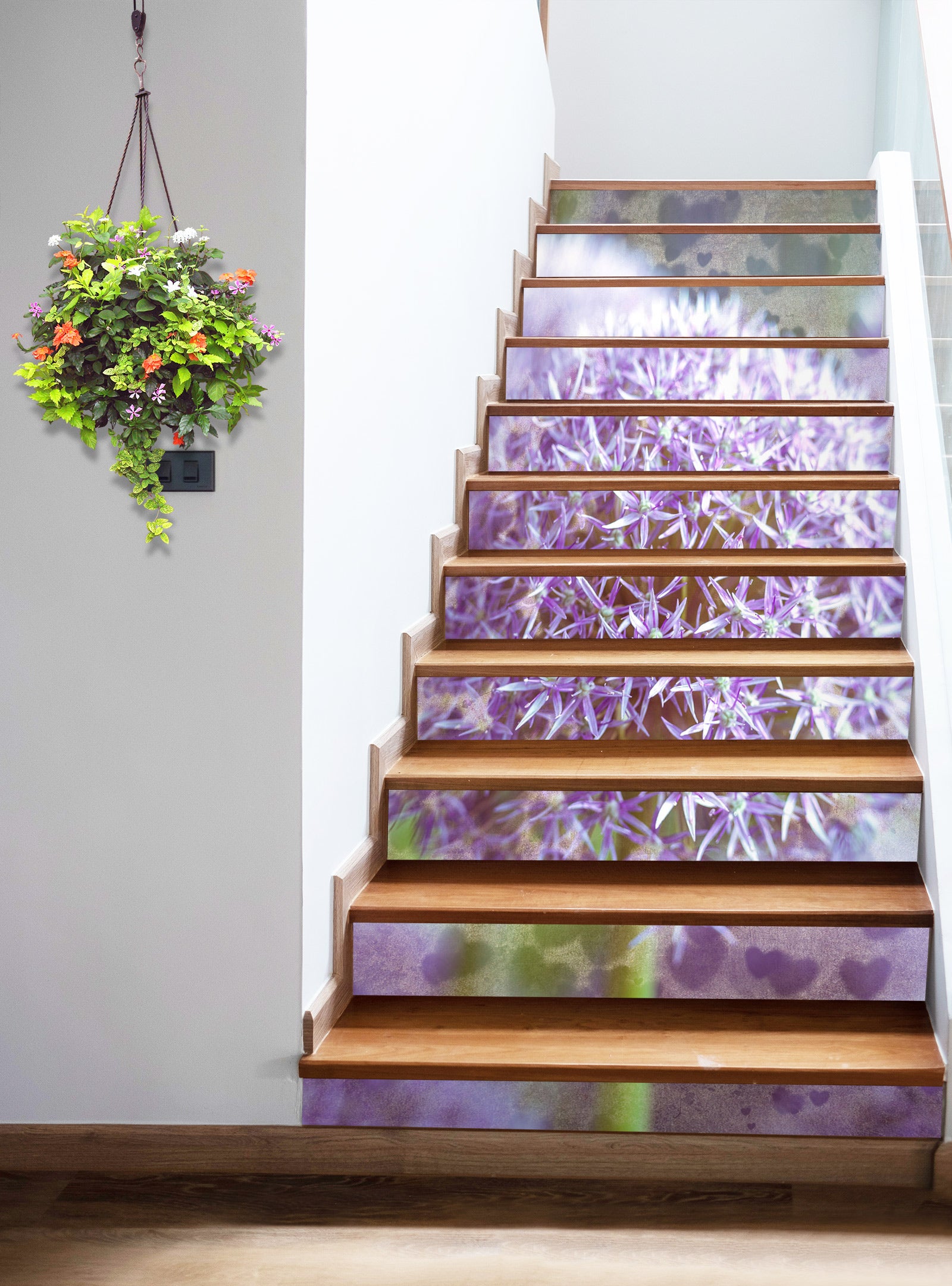 3D Purple Flower 99101 Assaf Frank Stair Risers