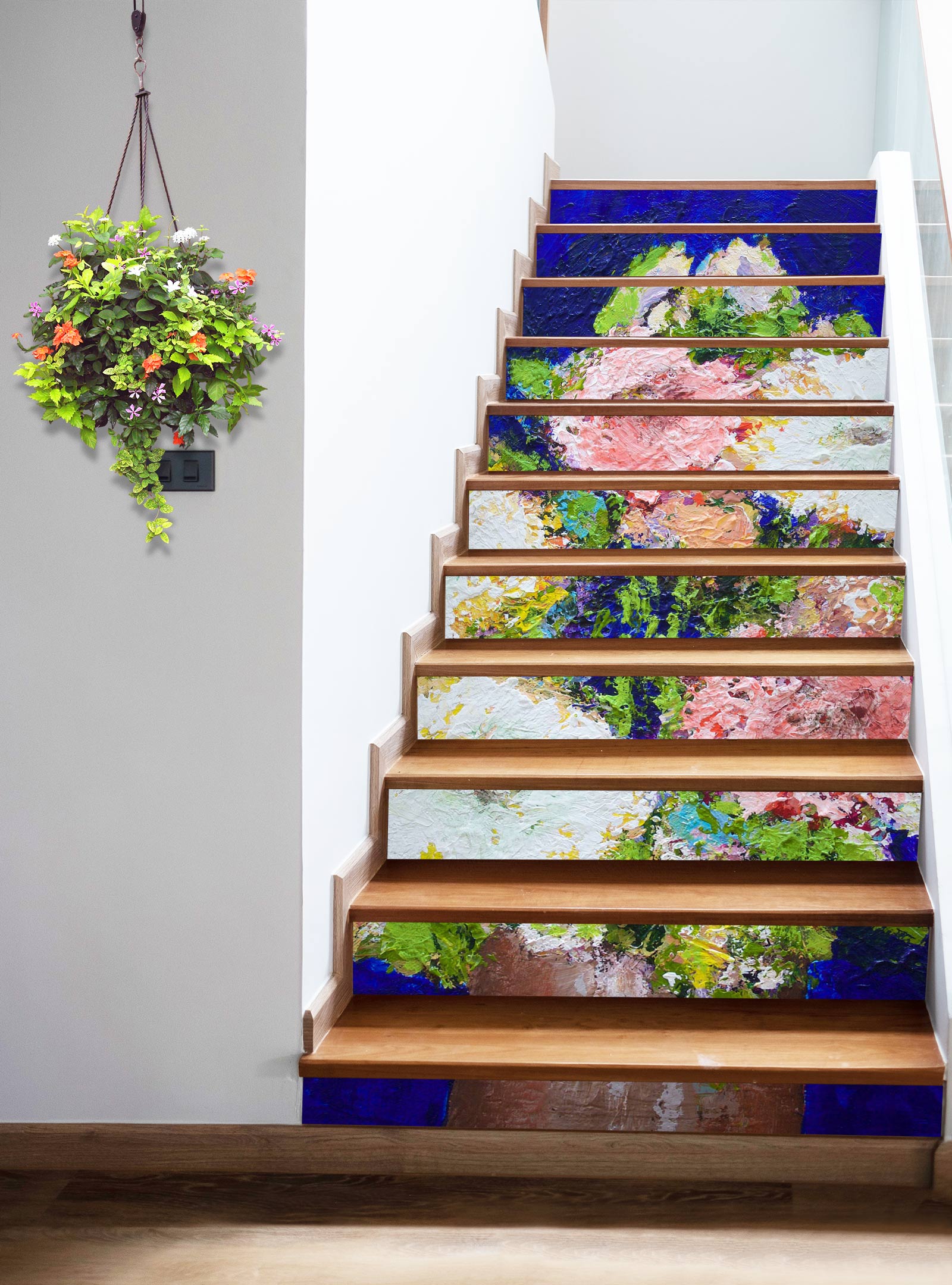 3D Pink White Flower Vase 9041 Allan P. Friedlander Stair Risers