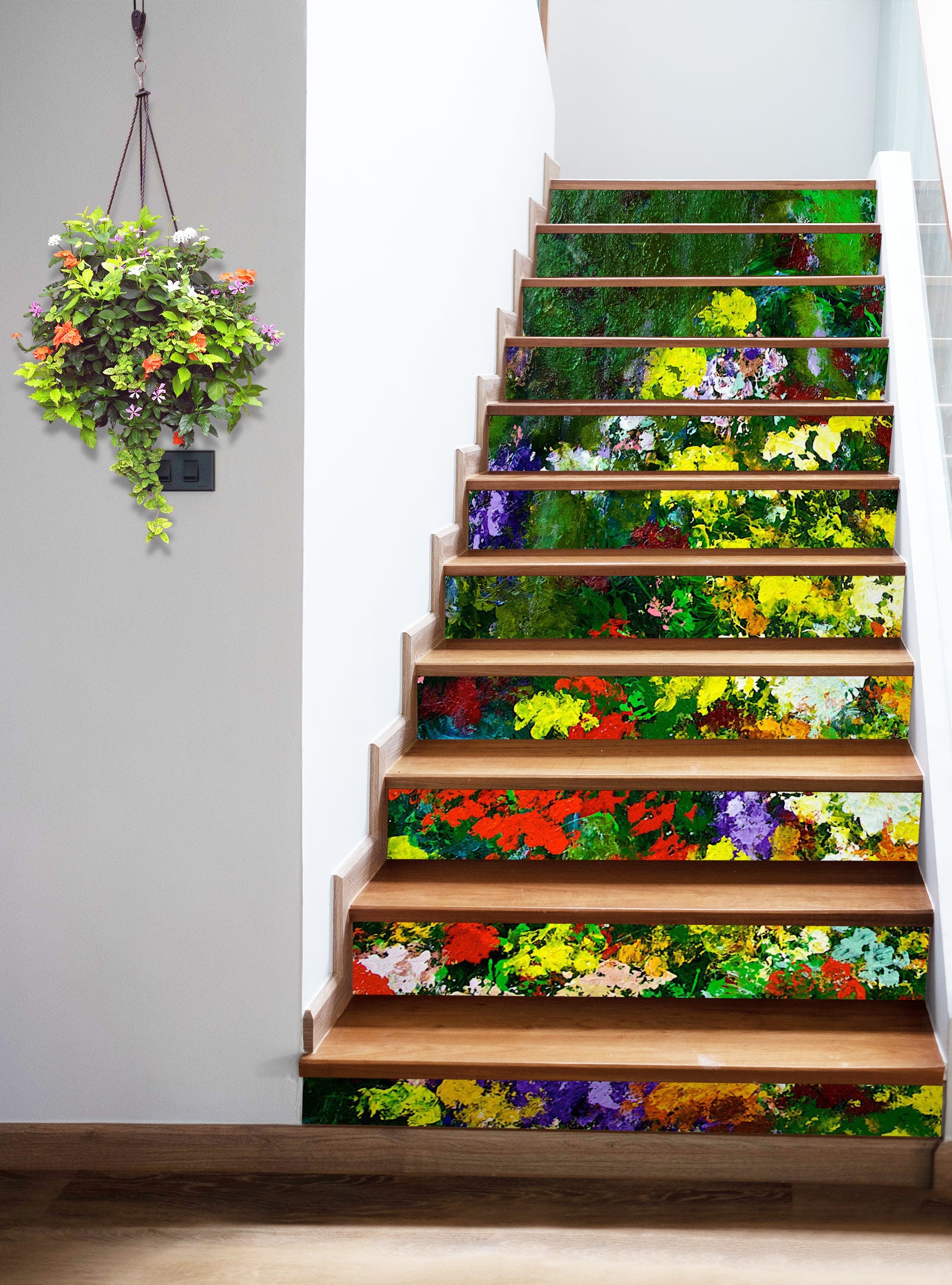 3D Colorful Flowers Pattern 9022 Allan P. Friedlander Stair Risers