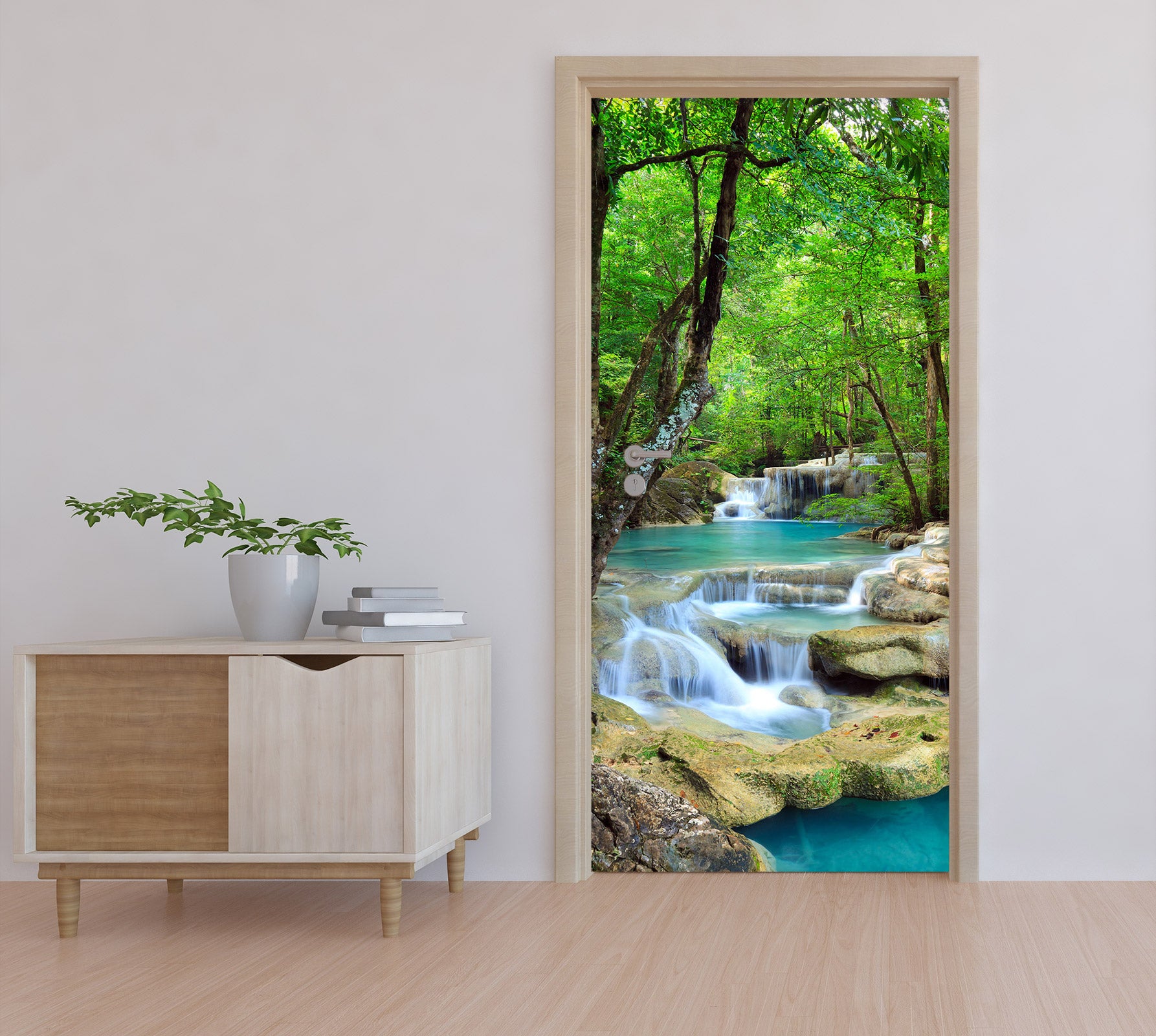 3D Forest River 010 Door Mural