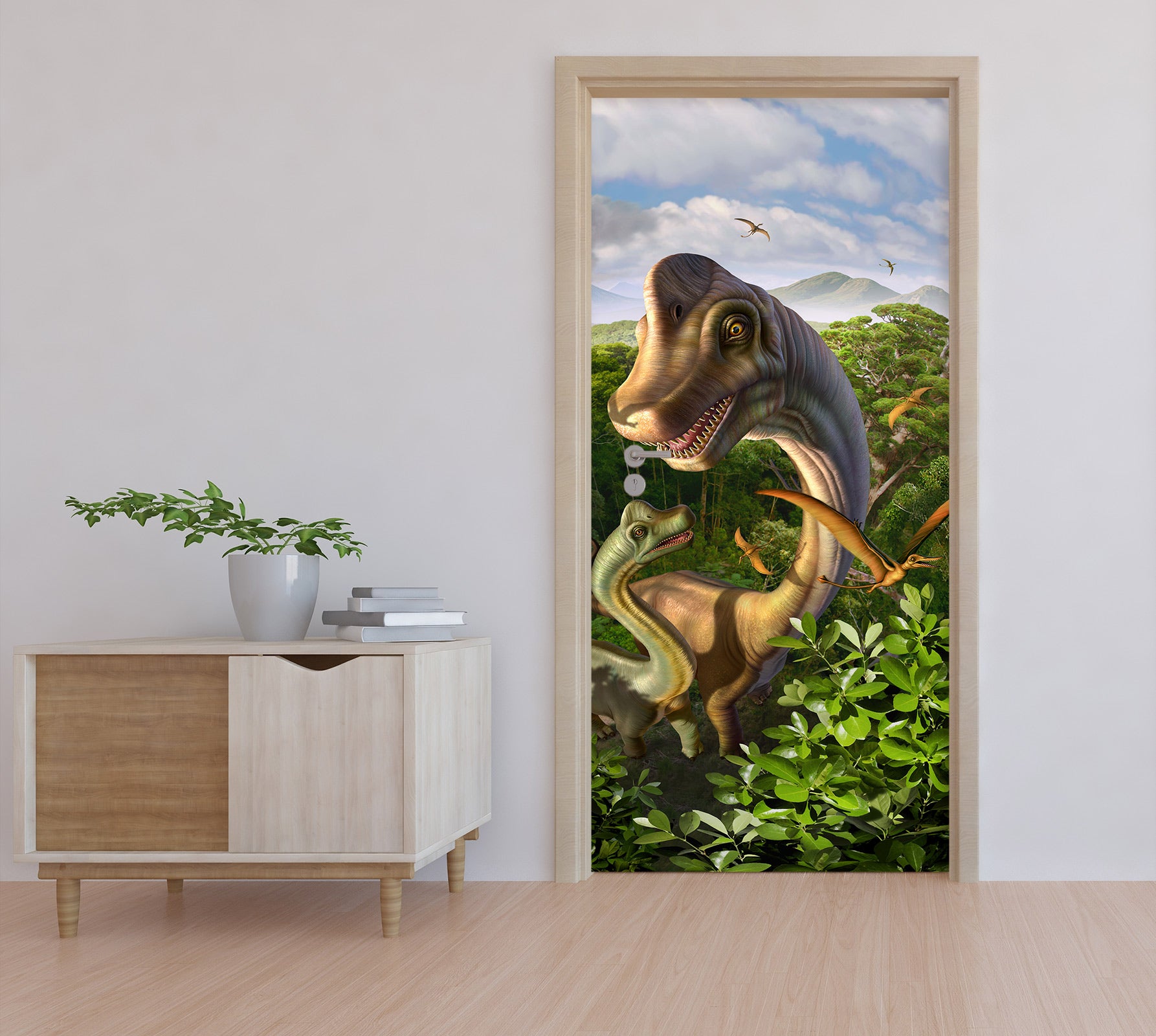 3D Jungle Dinosaur 112116 Jerry LoFaro Door Mural