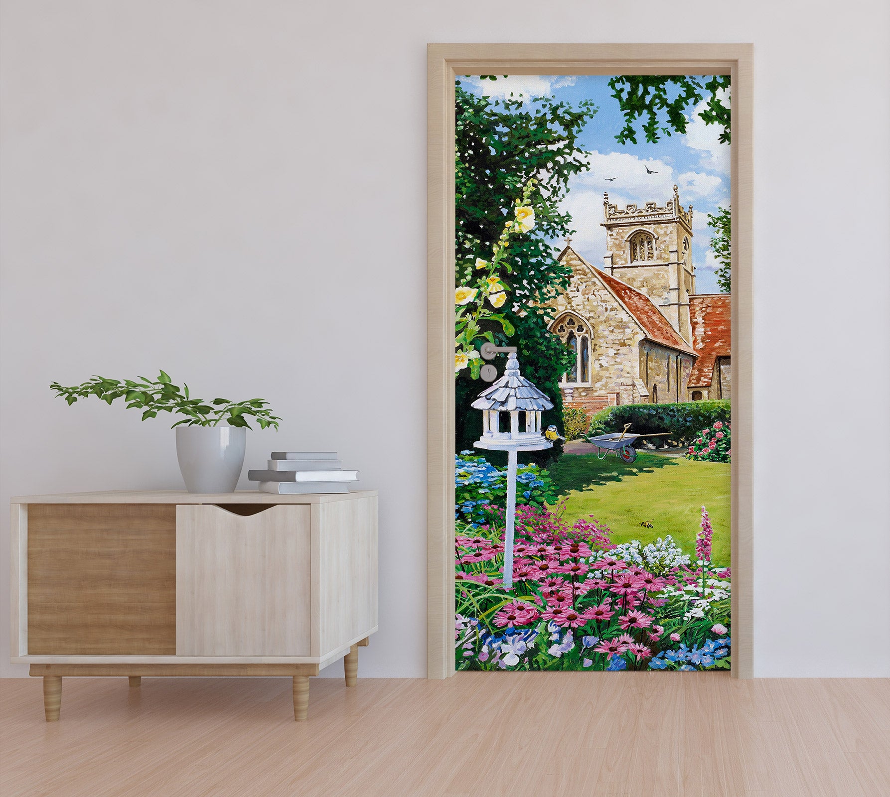 3D Flower Bush Building 103180 Trevor Mitchell Door Mural