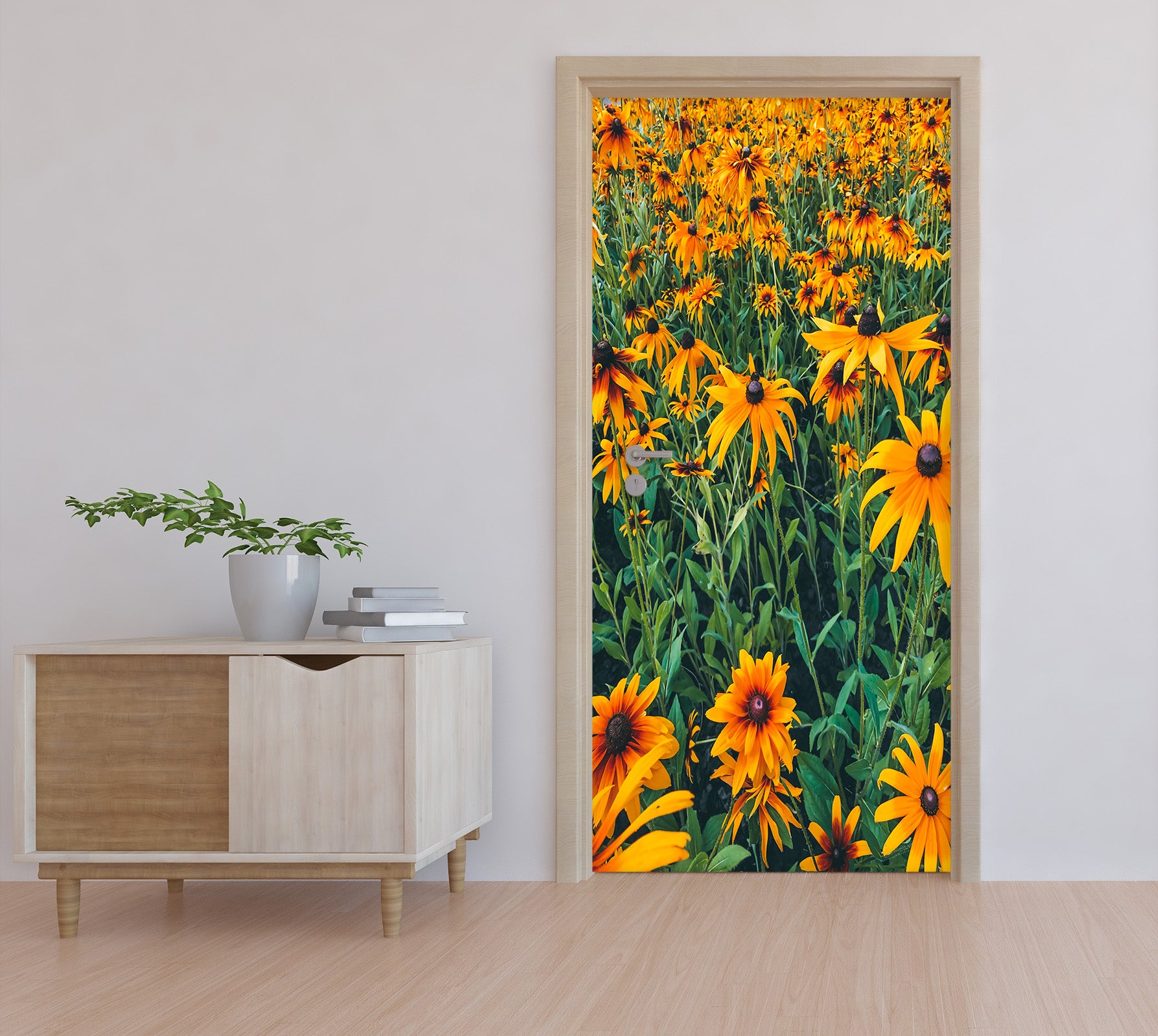 3D Daisy Flowers 25207 Door Mural