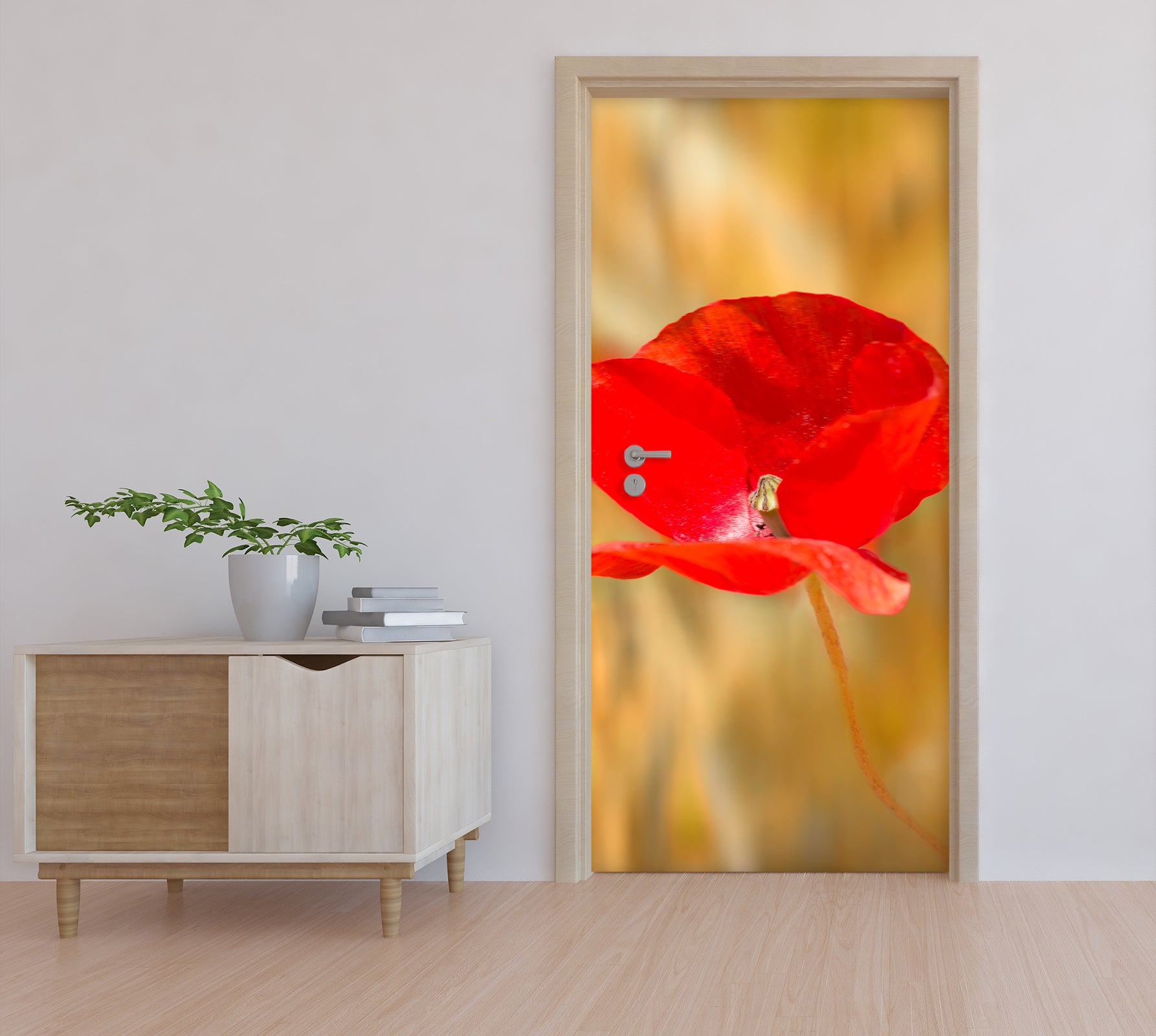 3D Red Flower 122141 Marco Carmassi Door Mural