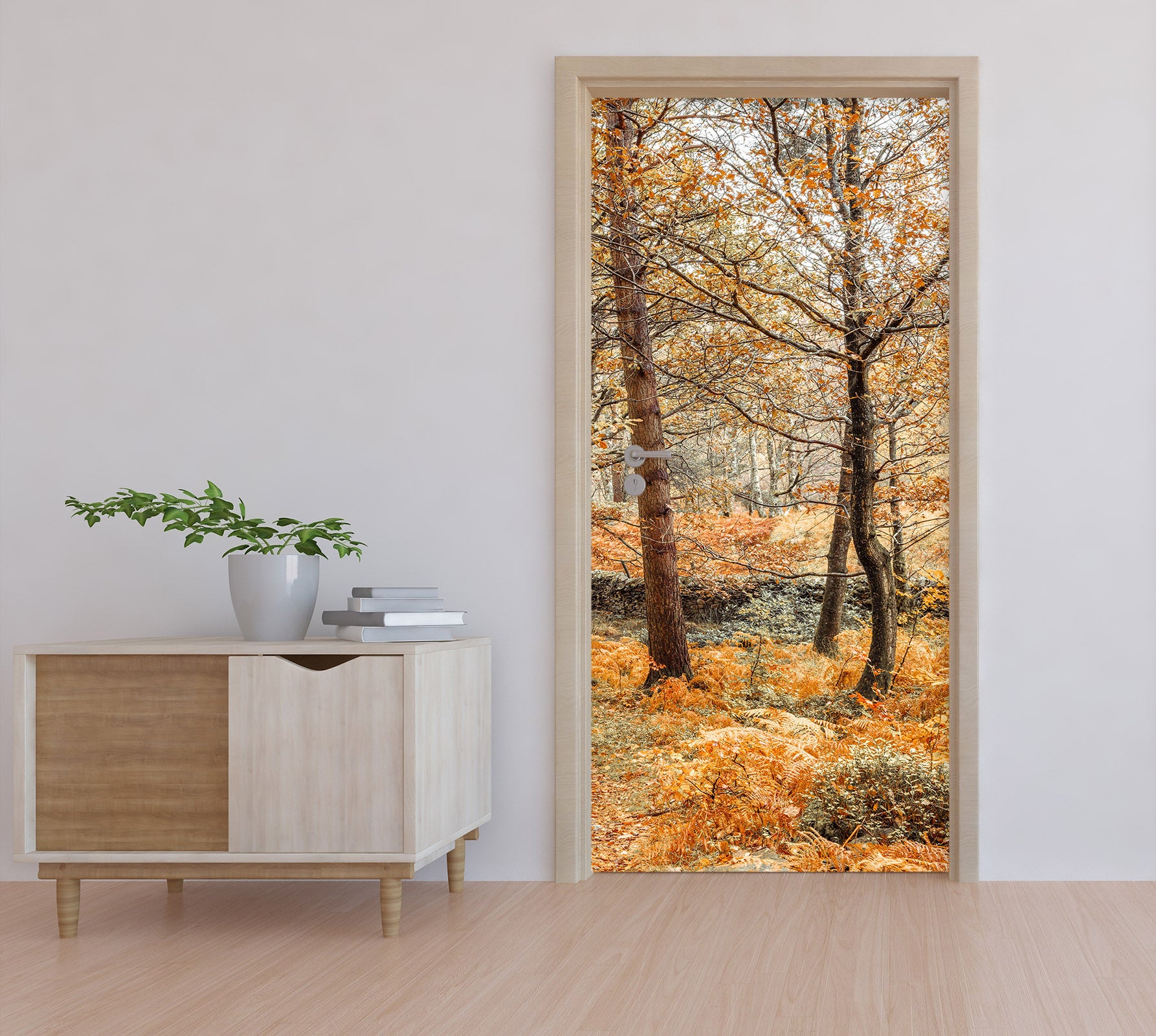 3D Autumn Meadow Trees 10205 Assaf Frank Door Mural