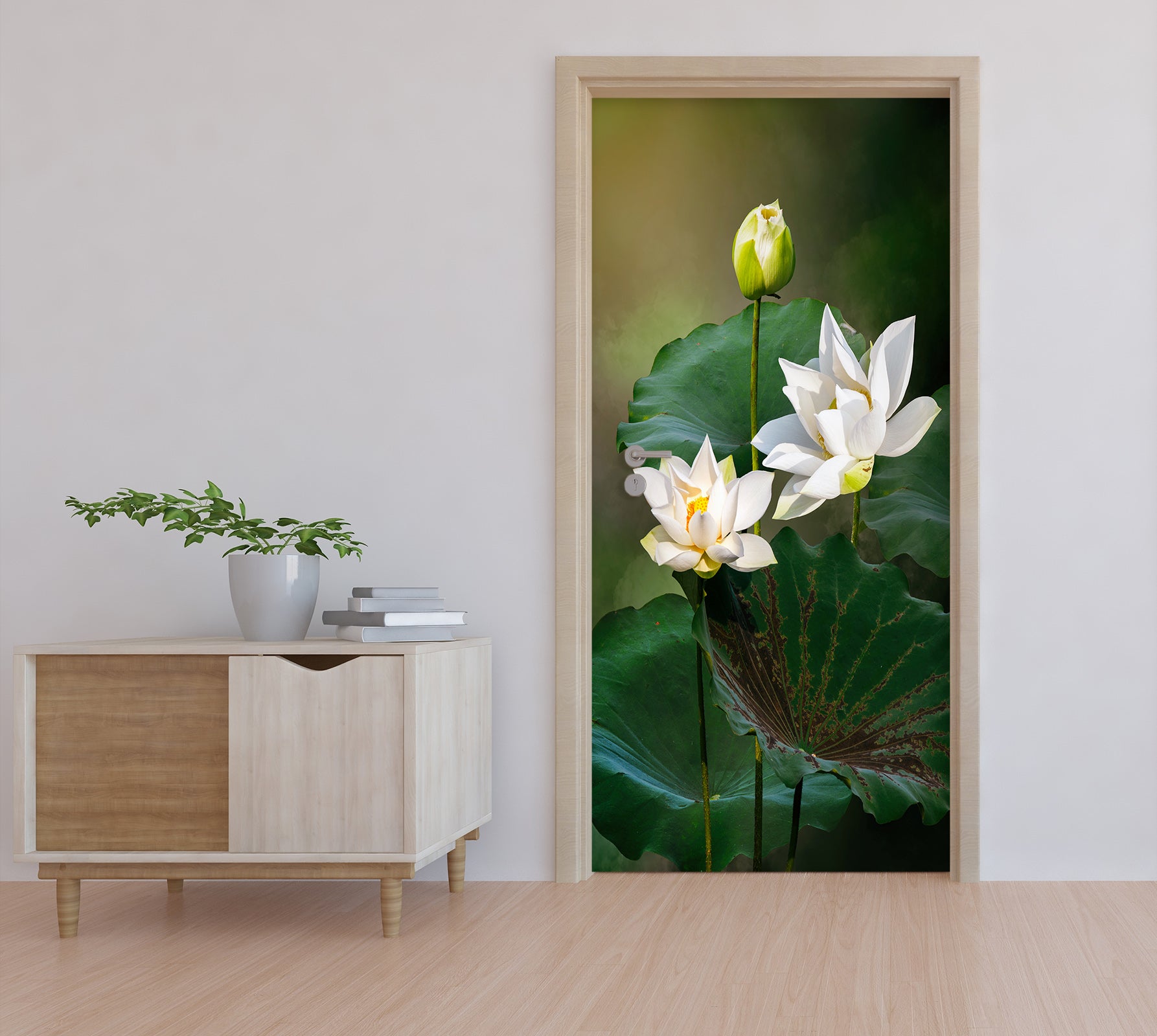 3D Lotus 25196 Door Mural