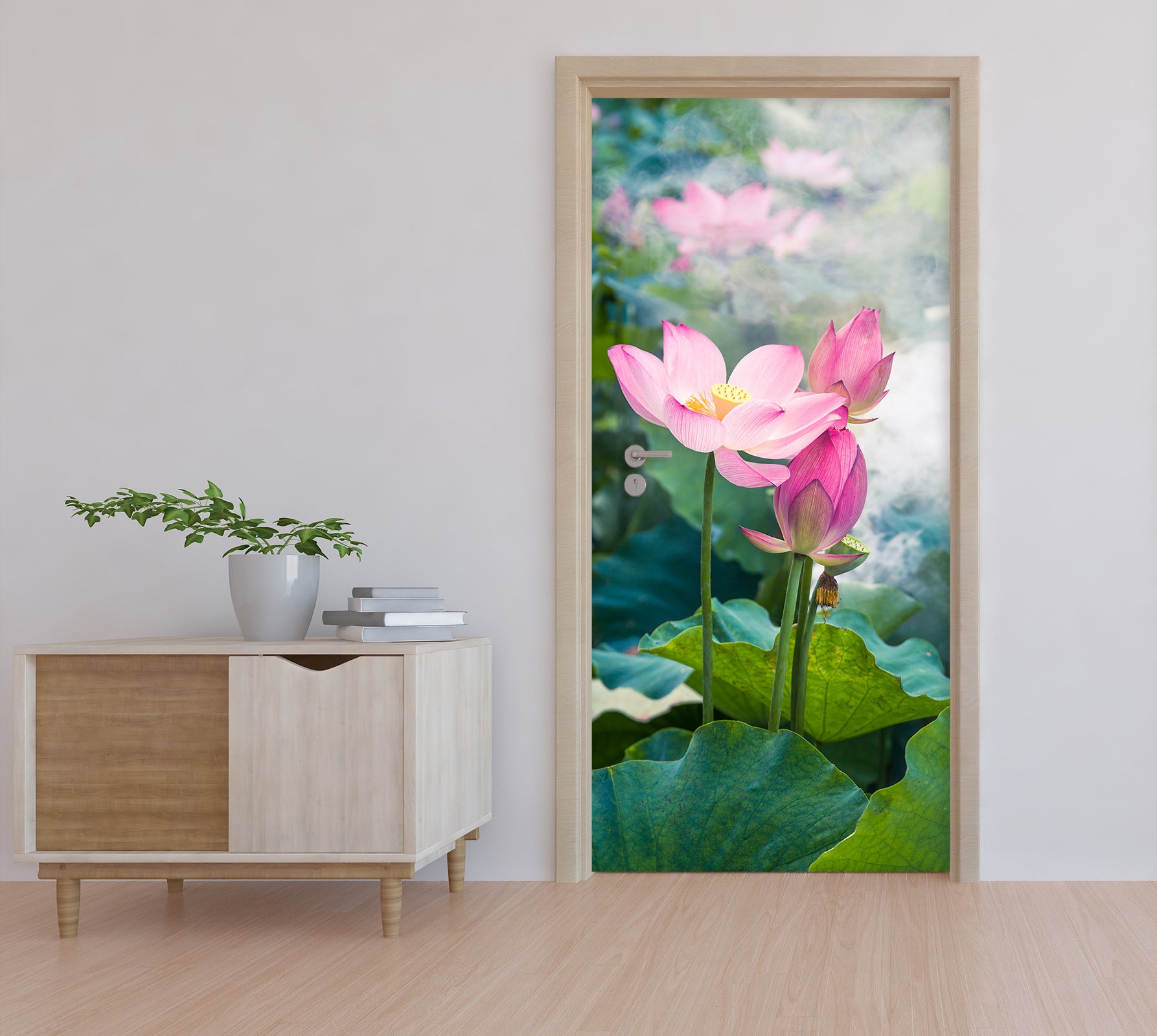 3D Lotus 25103 Door Mural