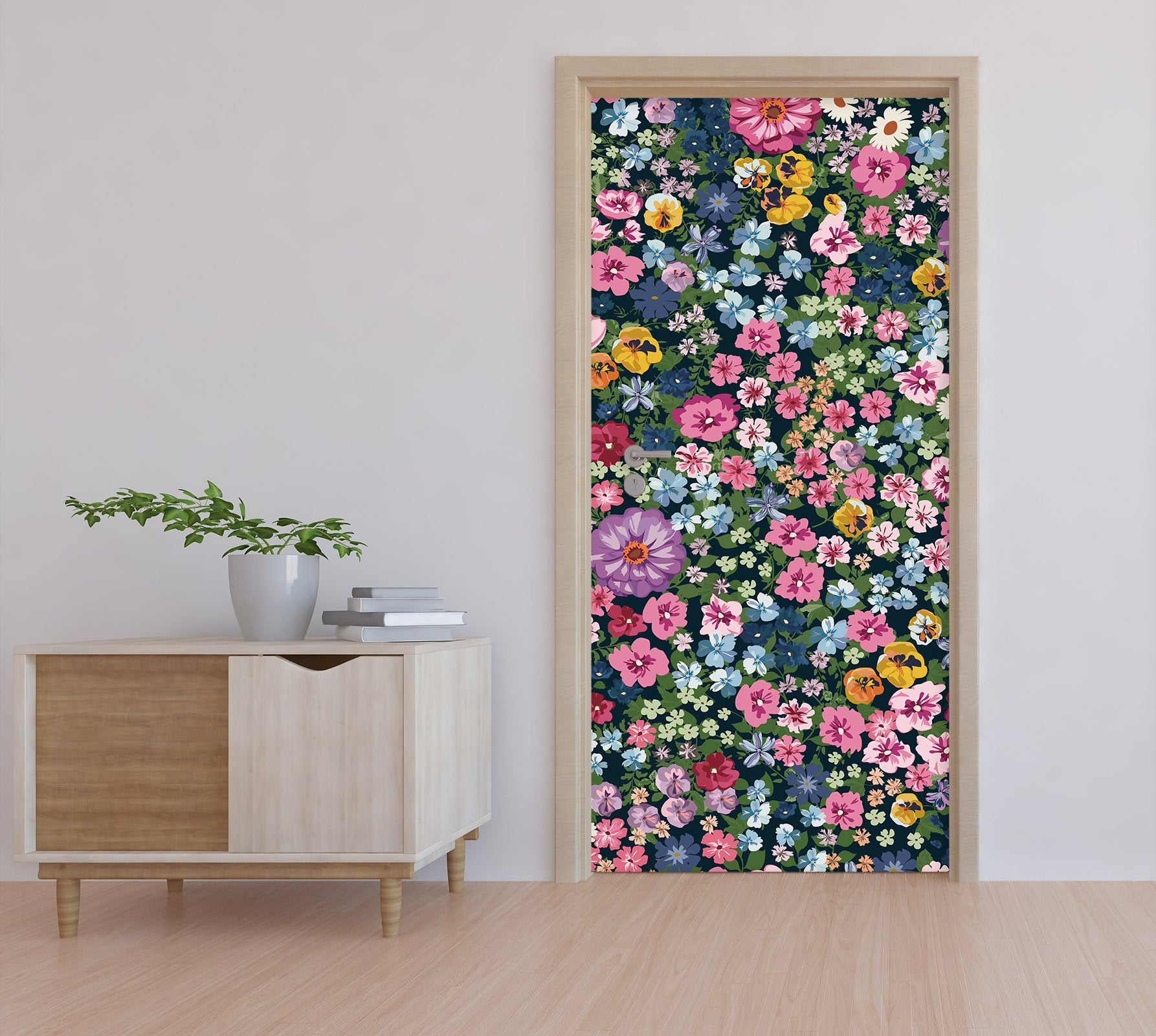 3D Flower Pattern 25189 Door Mural