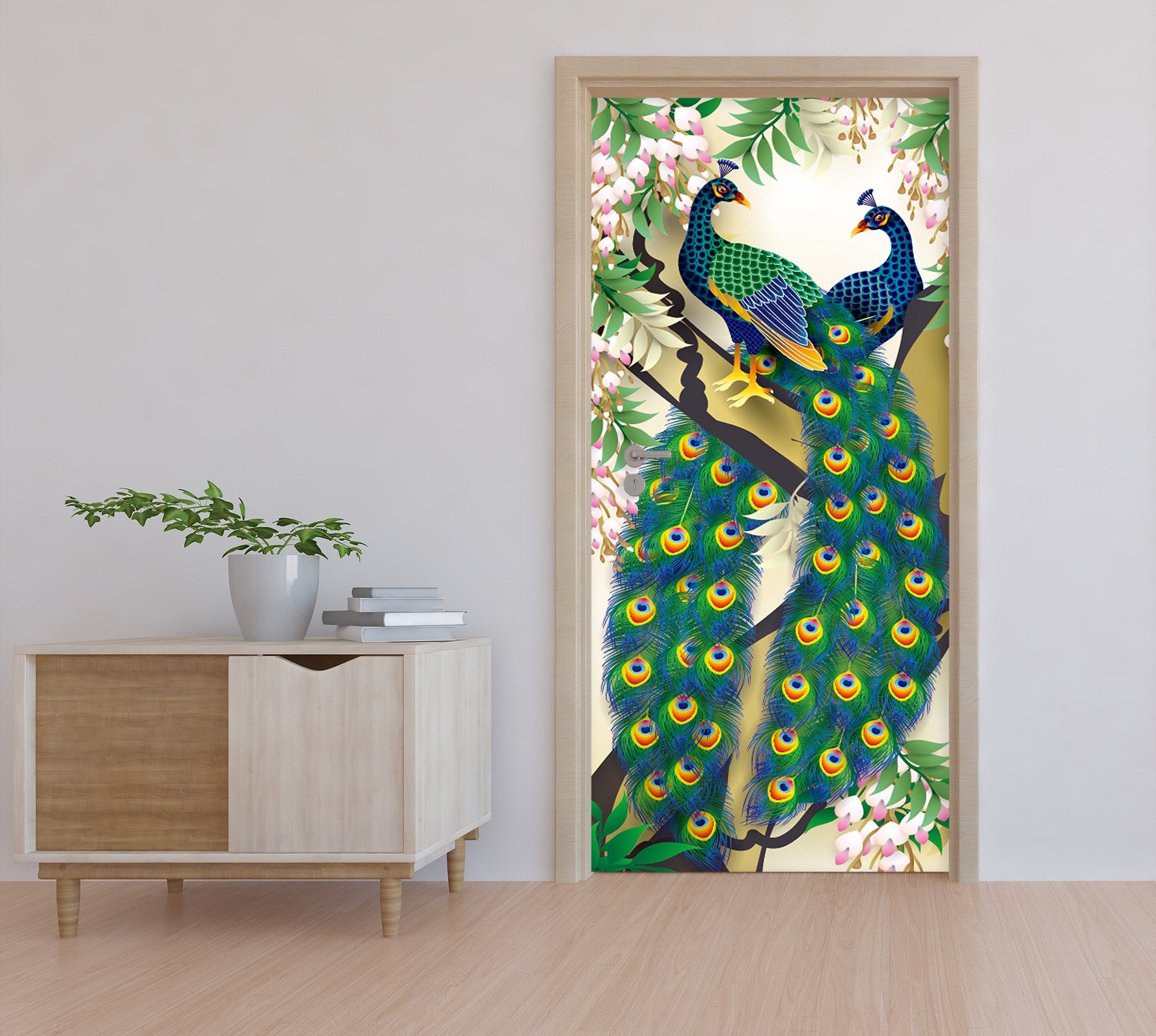 3D Peacock 25172 Door Mural