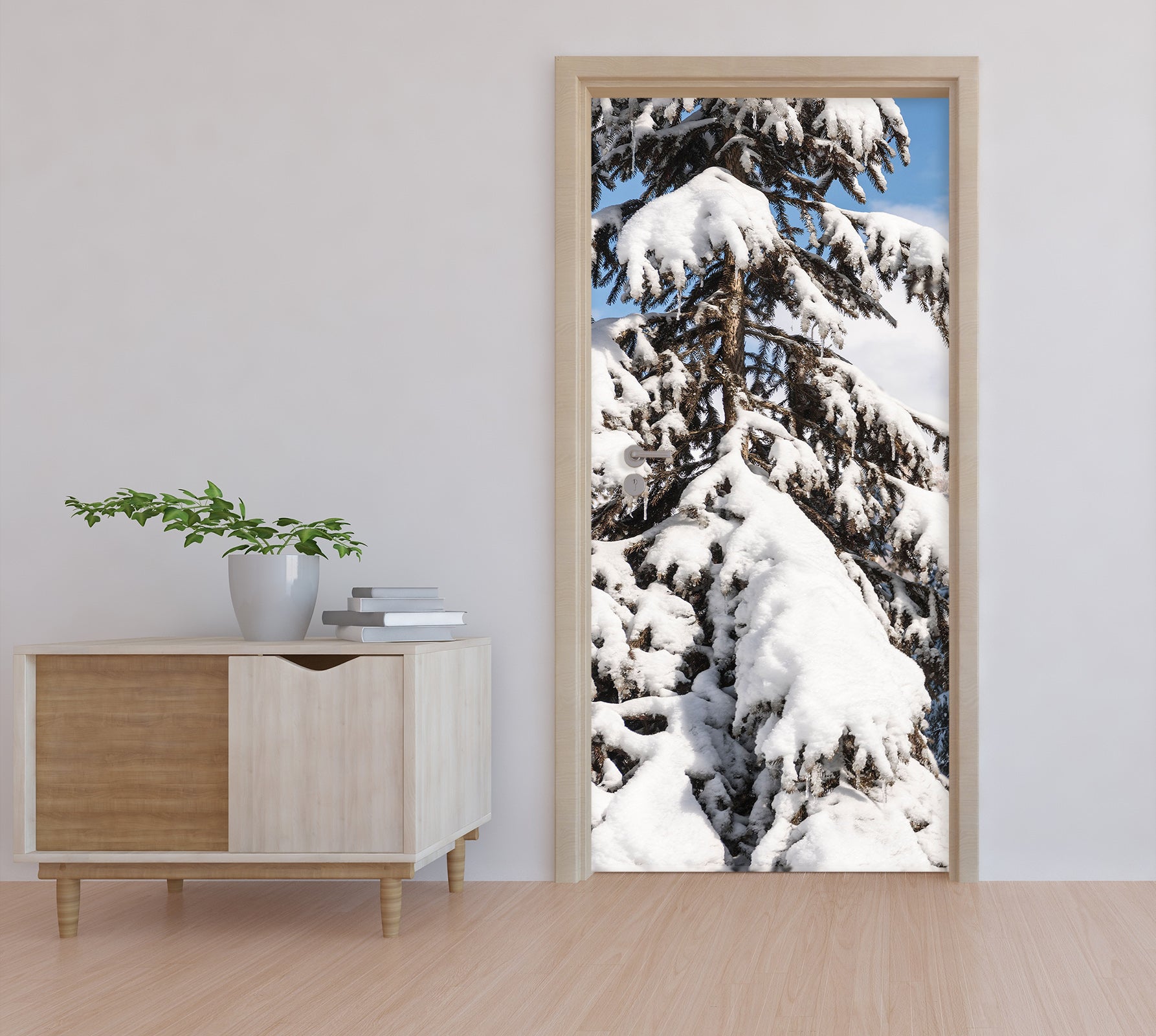 3D Snow Tree 121227 Marco Carmassi Door Mural