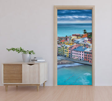 3D Seaside Color Buildings 119147 Marco Carmassi Door Mural