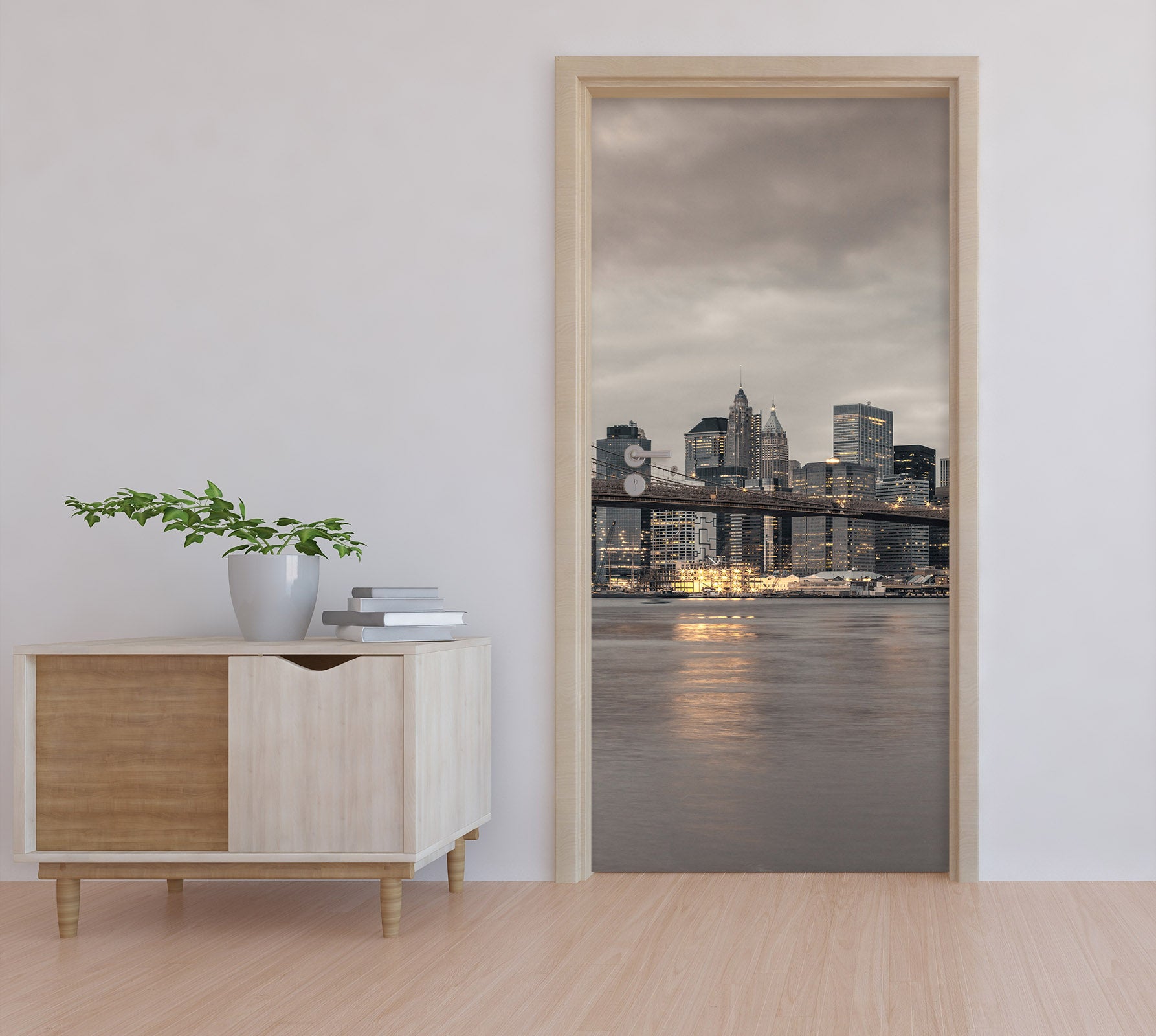 3D City River Bridge Building 106122 Assaf Frank Door Mural