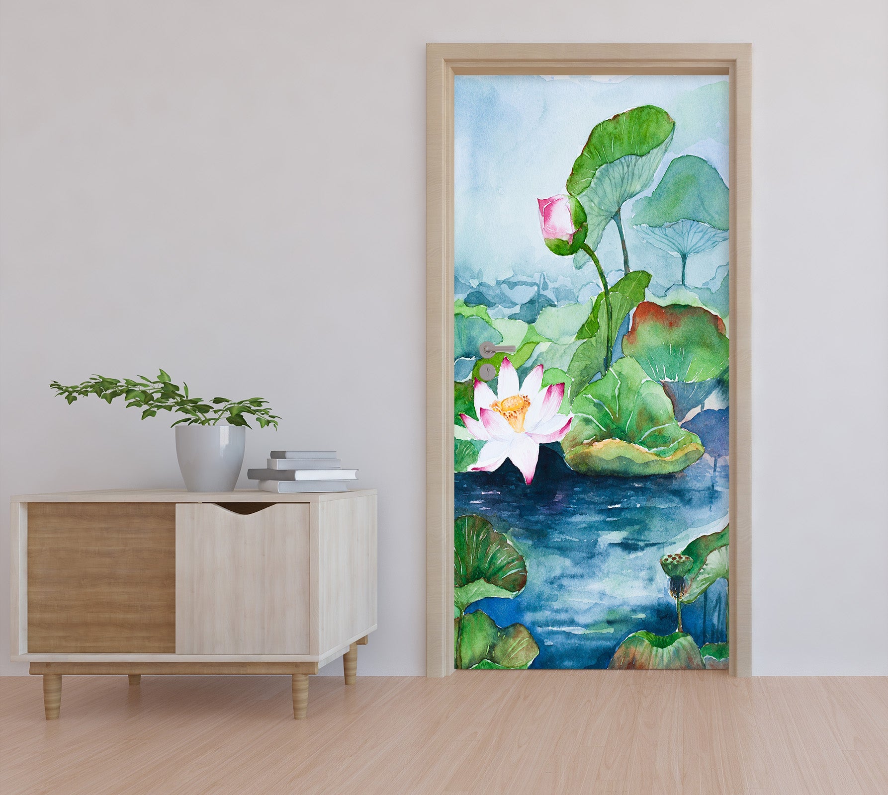3D Lotus 25101 Door Mural