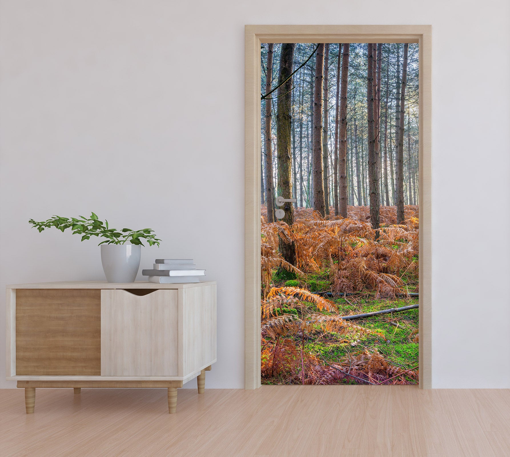 3D Yellow Pine Leaf 5115 Assaf Frank Door Mural