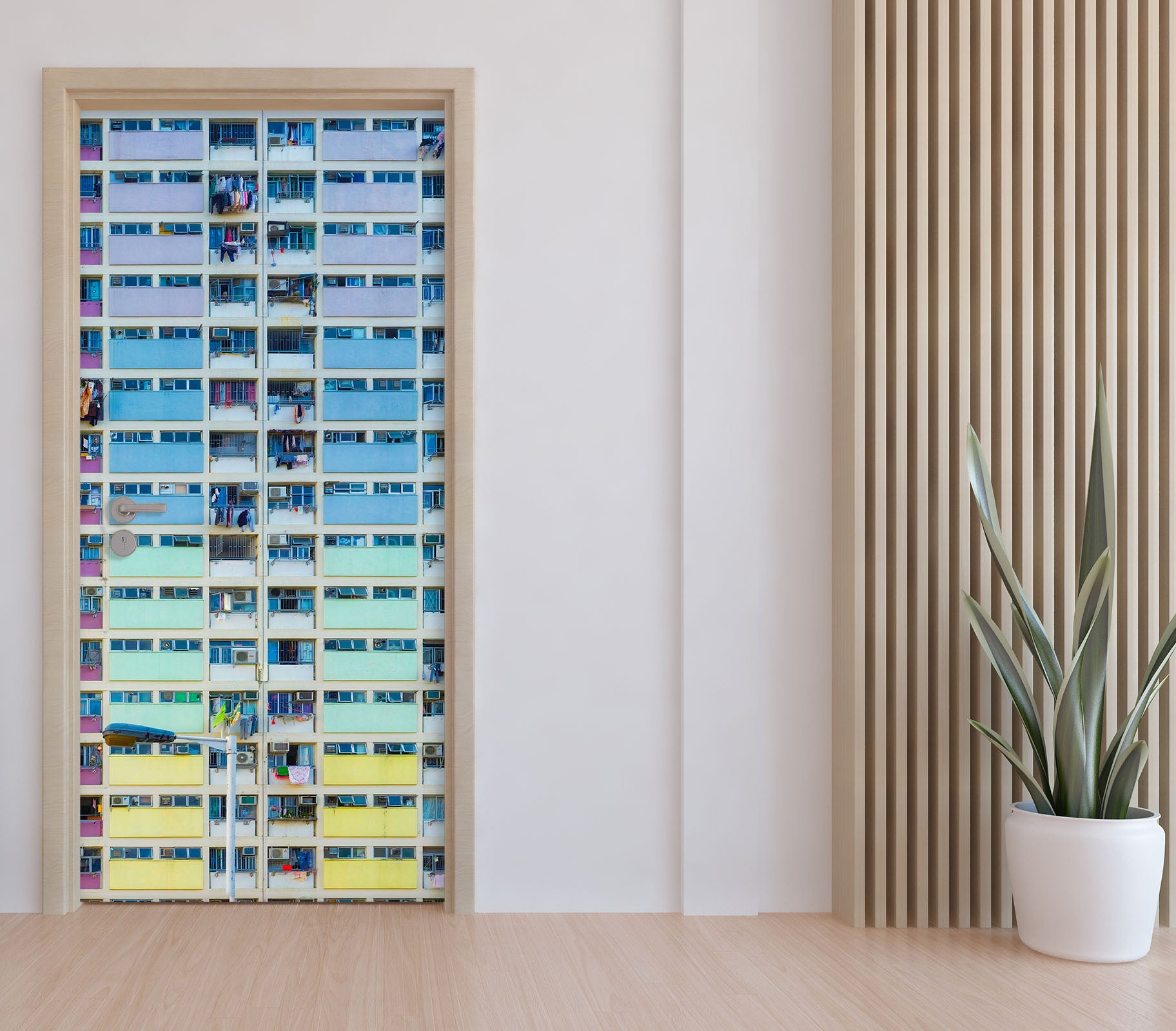 3D Colorful Buildings 119163 Marco Carmassi Door Mural