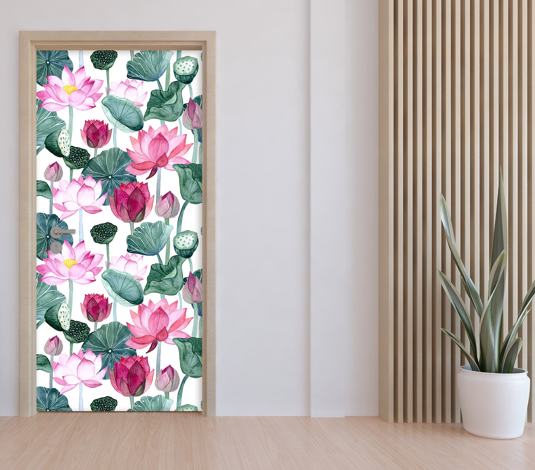 3D Lotus 25168 Door Mural