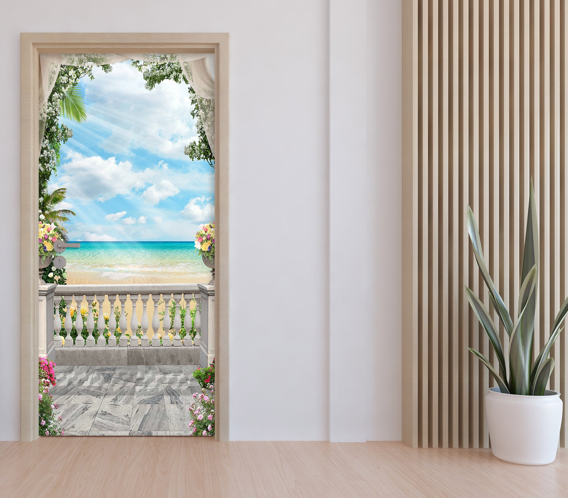 3D Seaside Armrest 22081 Door Mural
