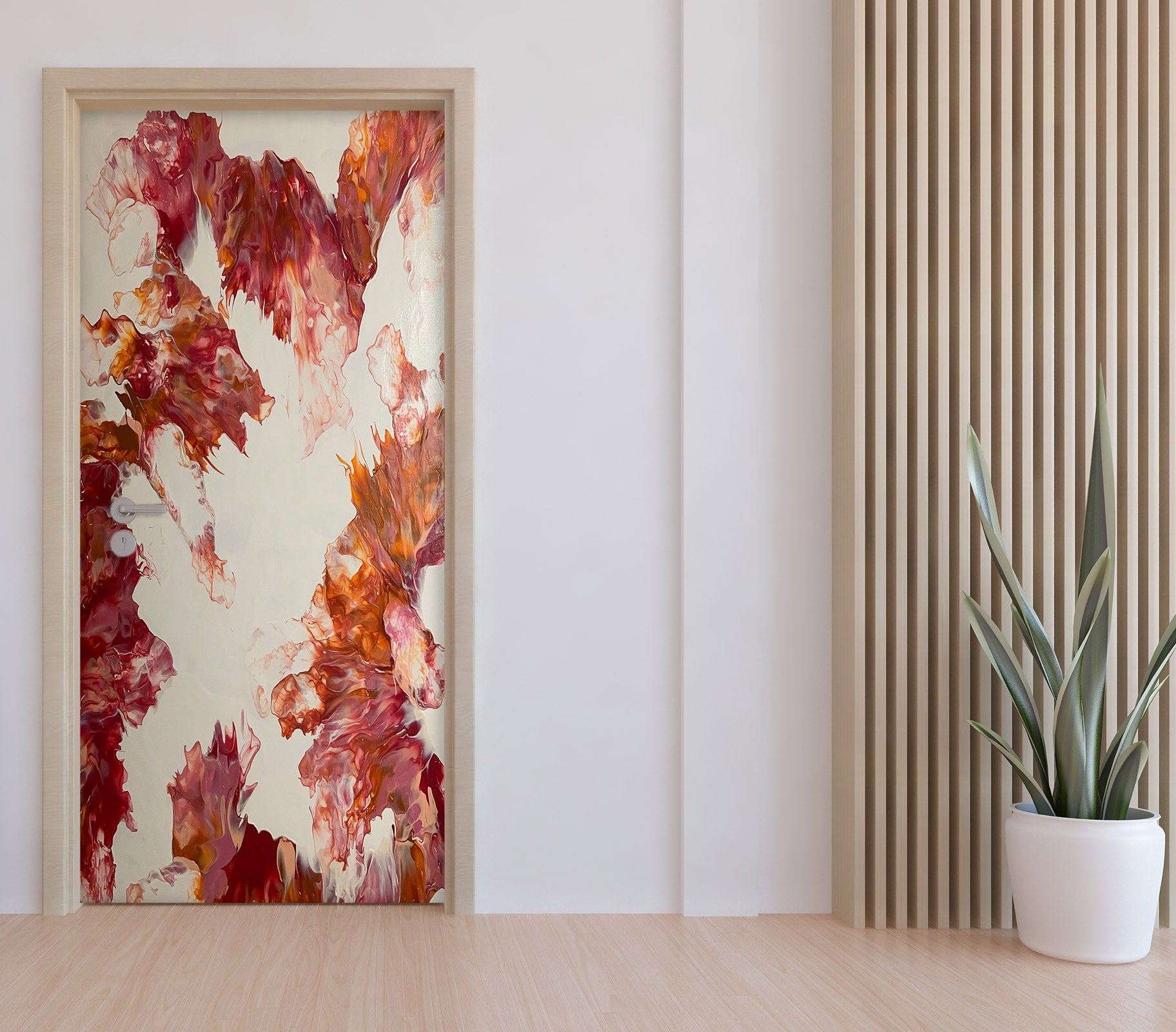 3D Red Pigment Texture 9206 Valerie Latrice Door Mural