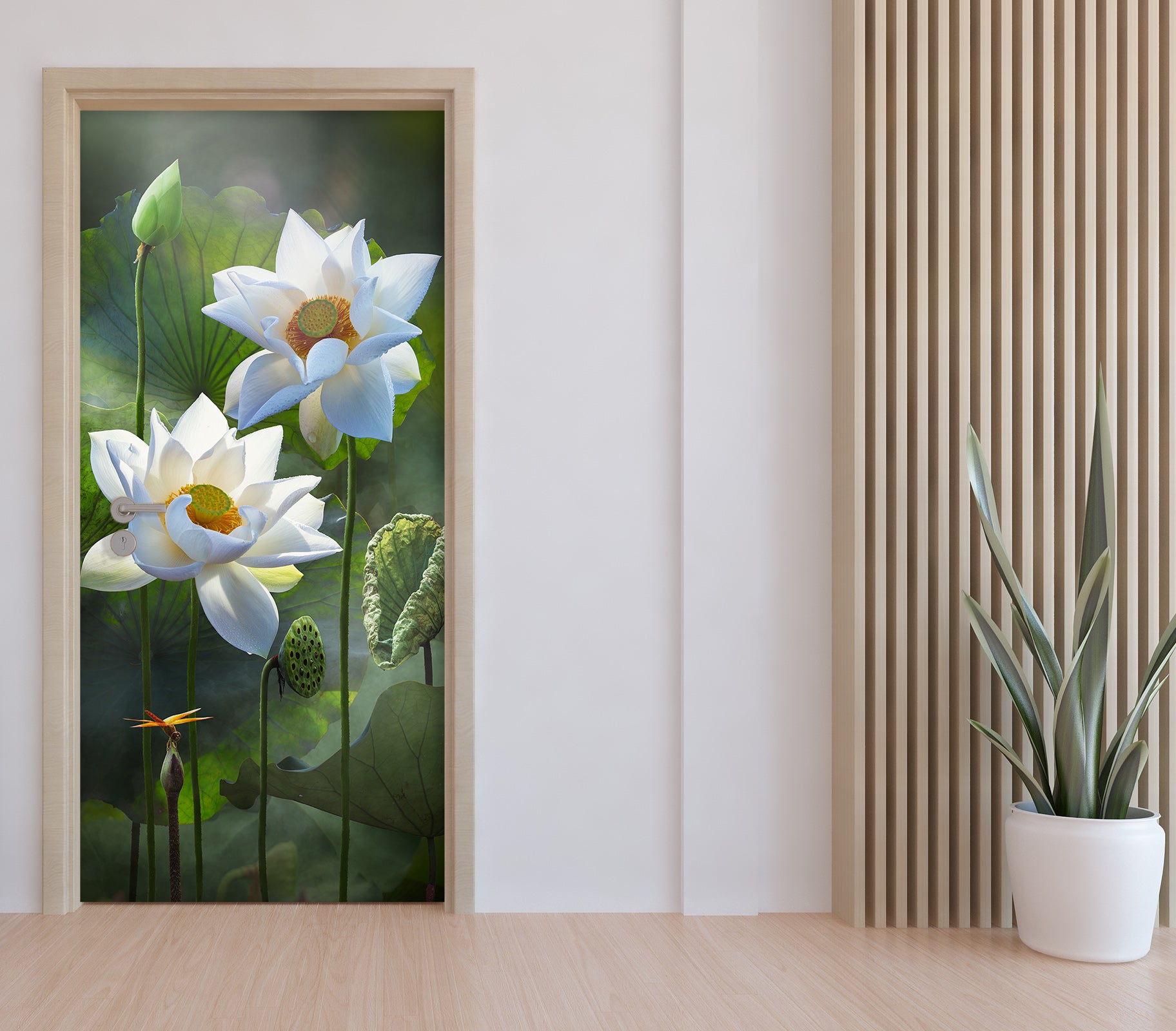 3D Lotus 25201 Door Mural