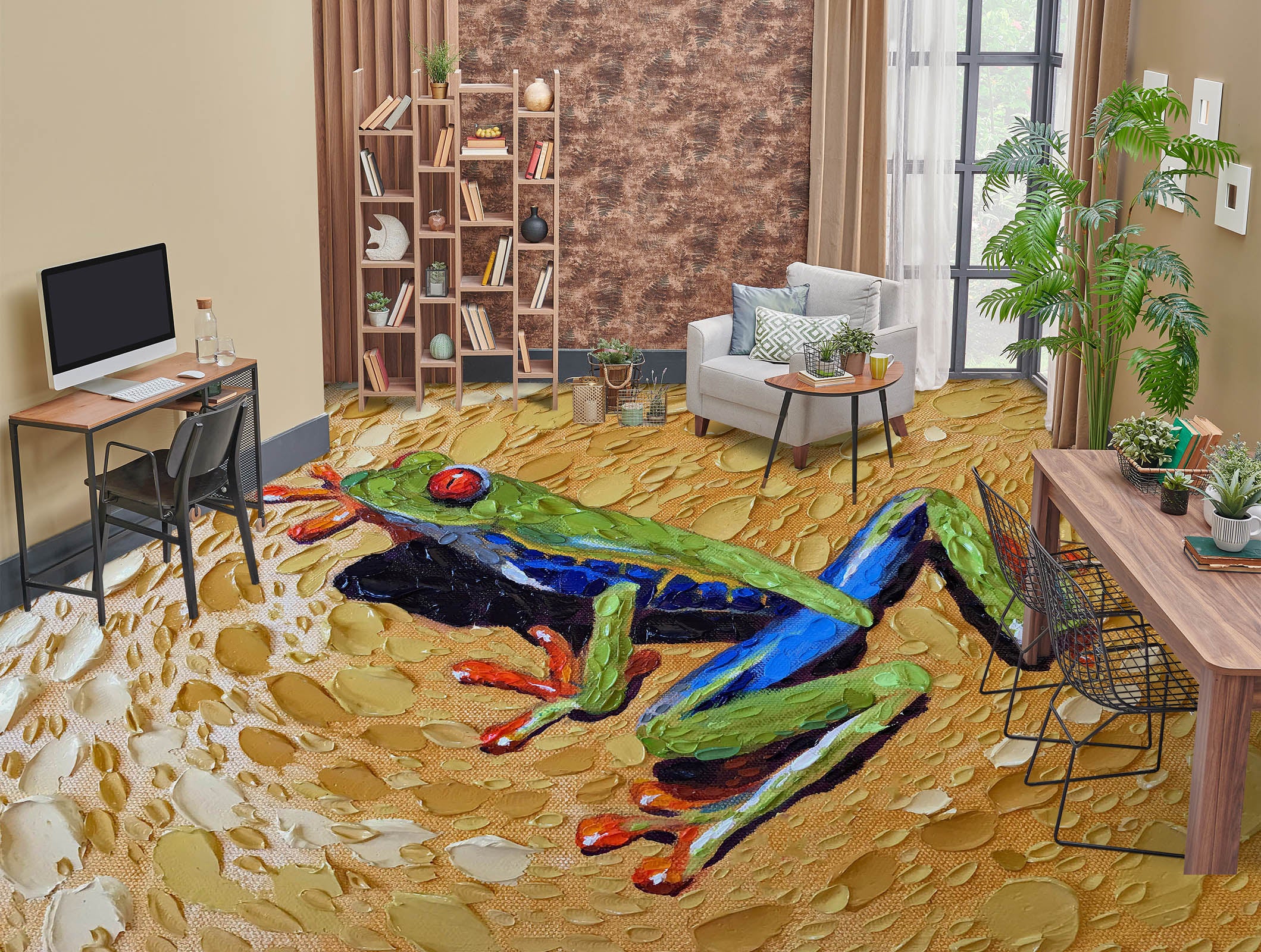 3D Frog 102178 Dena Tollefson Floor Mural