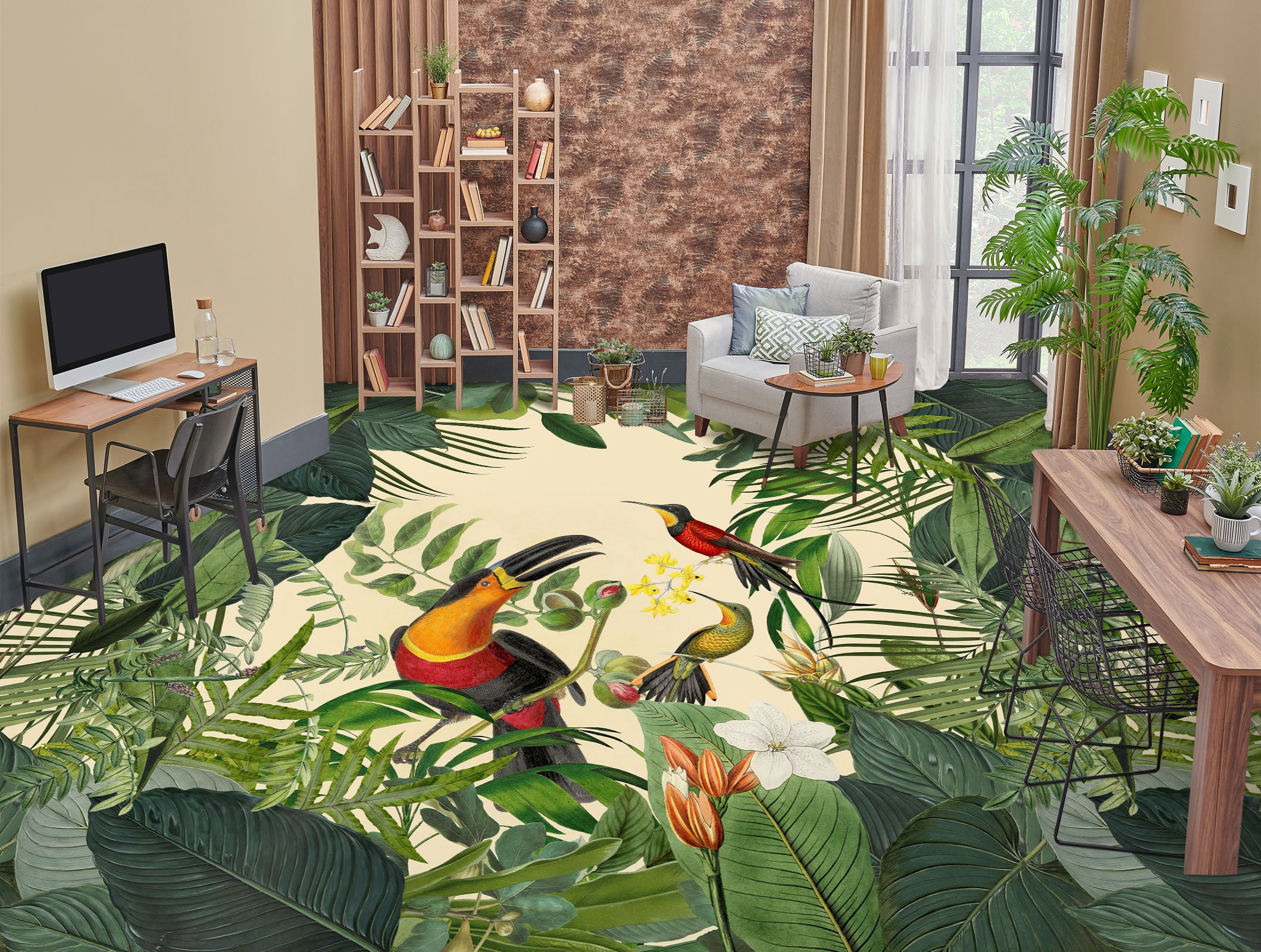 3D Jungle Bird 104136 Andrea Haase Floor Mural