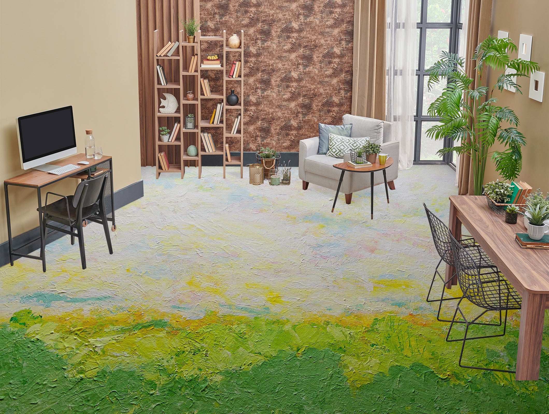 3D Green Grass Pattern Painting 9502 Allan P. Friedlander Floor Mural