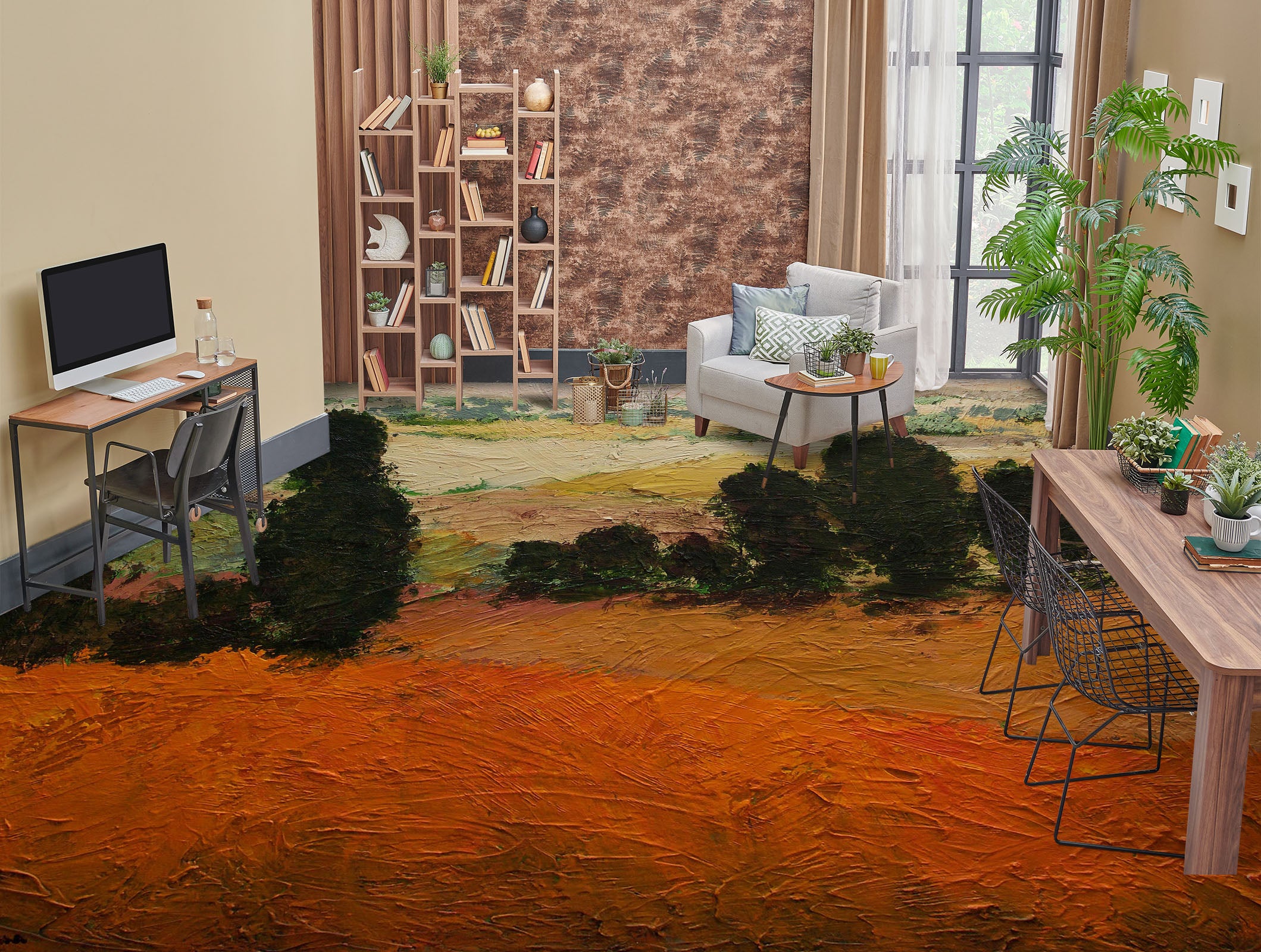 3D Grass Trees 9931 Allan P. Friedlander Floor Mural