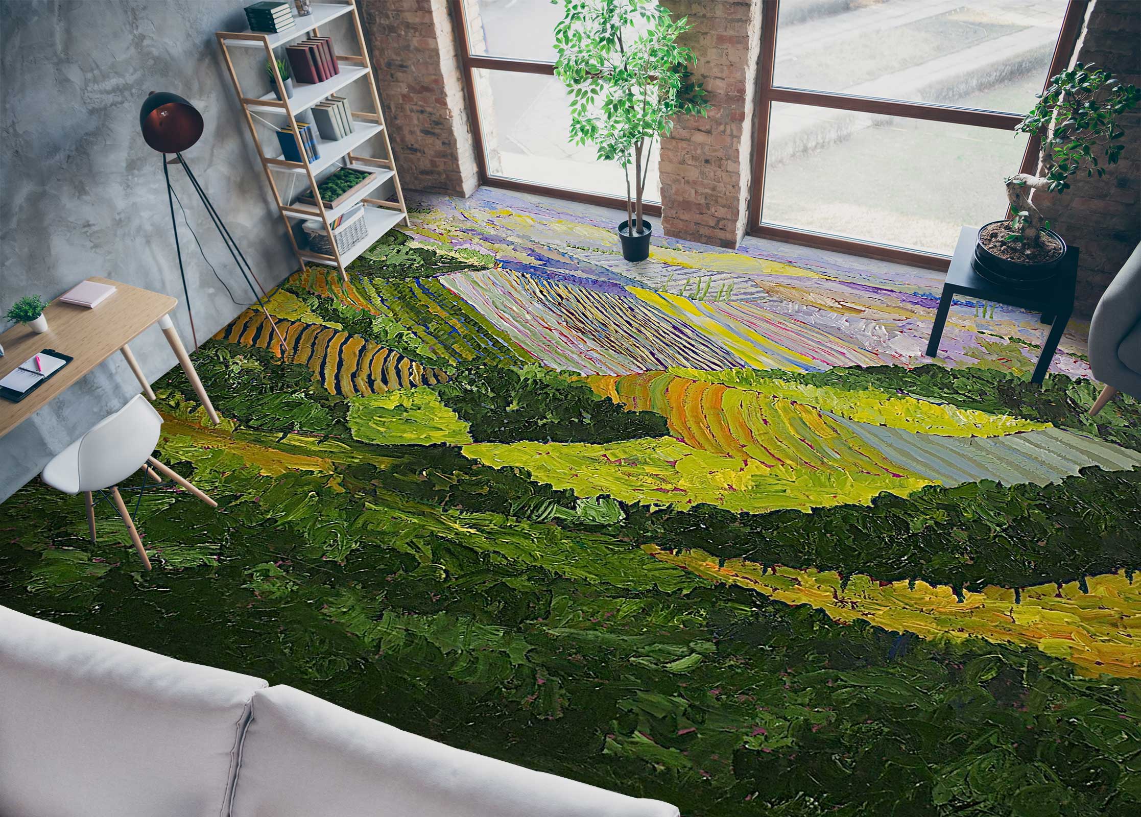3D Field Grass Painting 9509 Allan P. Friedlander Floor Mural