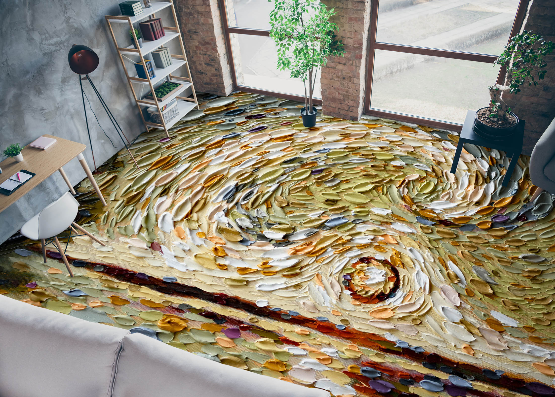 3D Like A Stone Oil Paint 567 Dena Tollefson Floor Mural