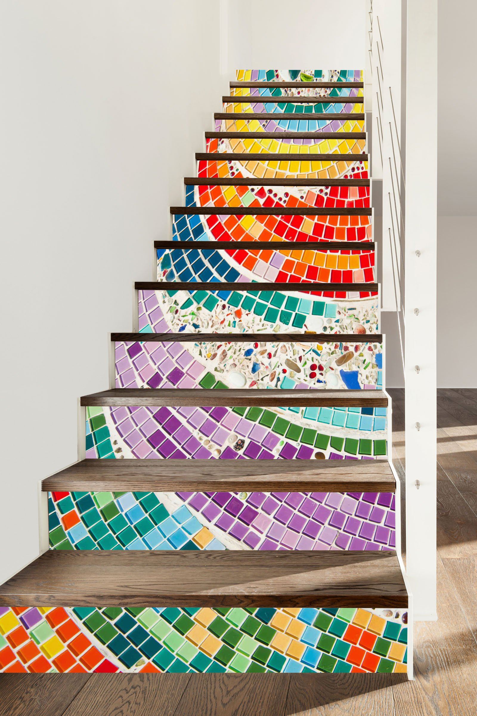3D Rainbow 438 Stair Risers Wallpaper AJ Wallpaper 
