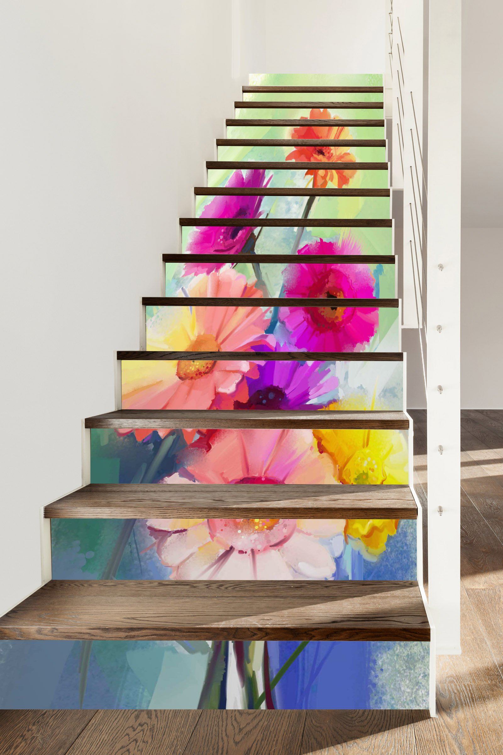 3D Flowers 764 Stair Risers Wallpaper AJ Wallpaper 