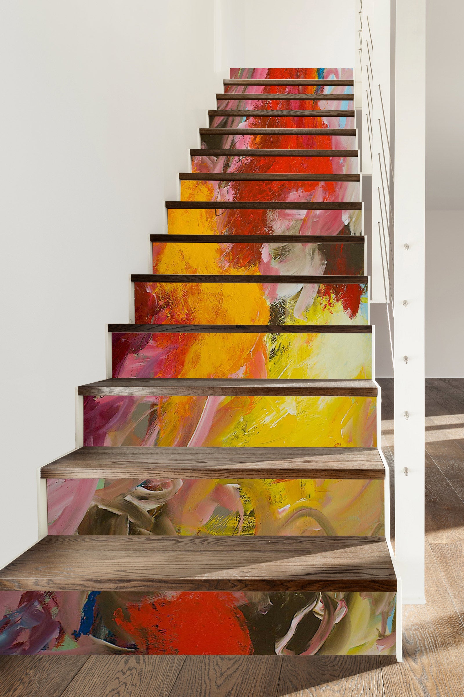 3D Yellow Red Pattern 89206 Allan P. Friedlander Stair Risers