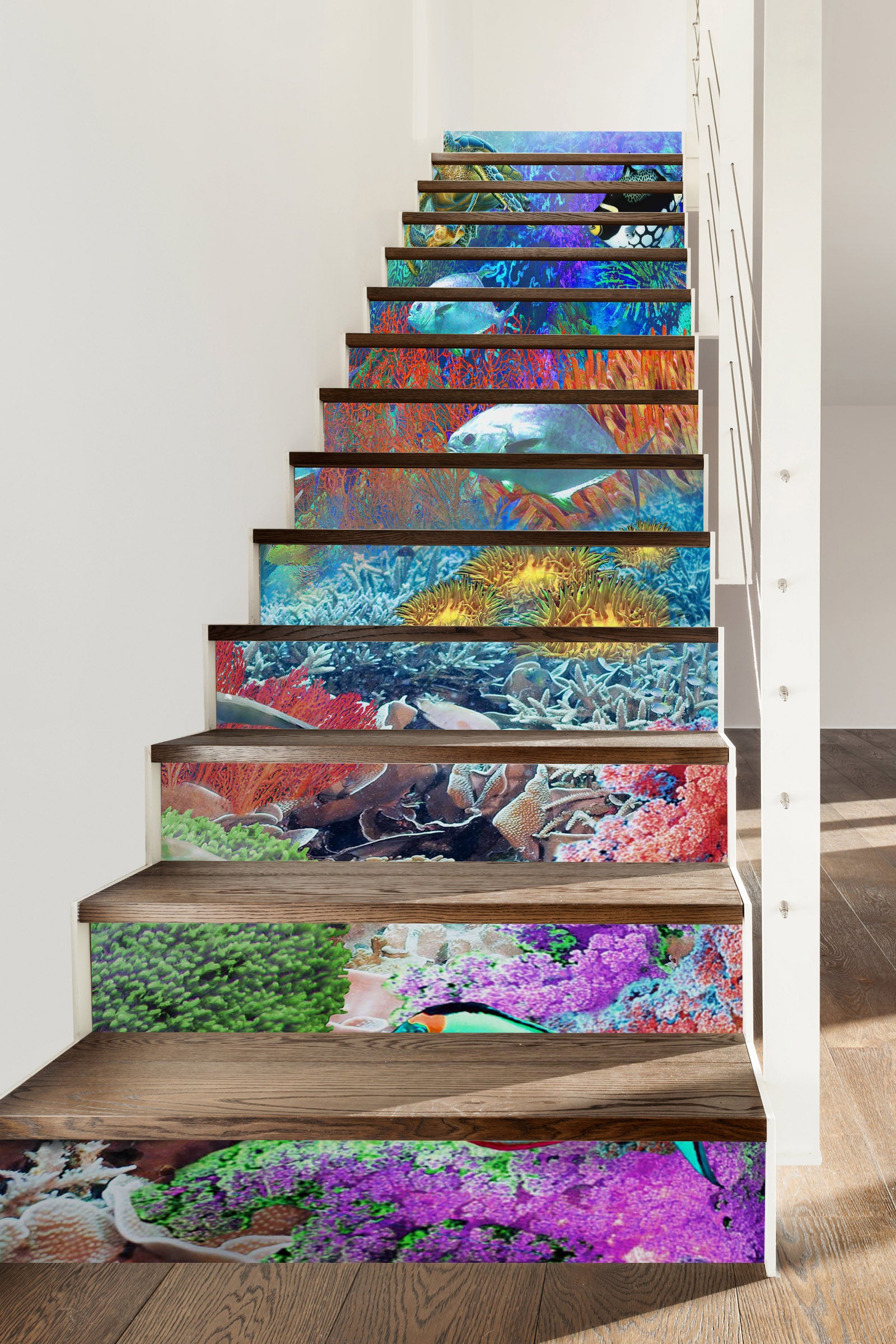3D Colorful Coral Seaweed 96196 Adrian Chesterman Stair Risers