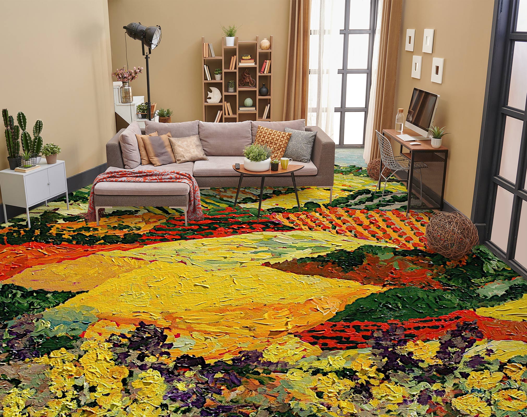 3D Color Field Painting 9529 Allan P. Friedlander Floor Mural