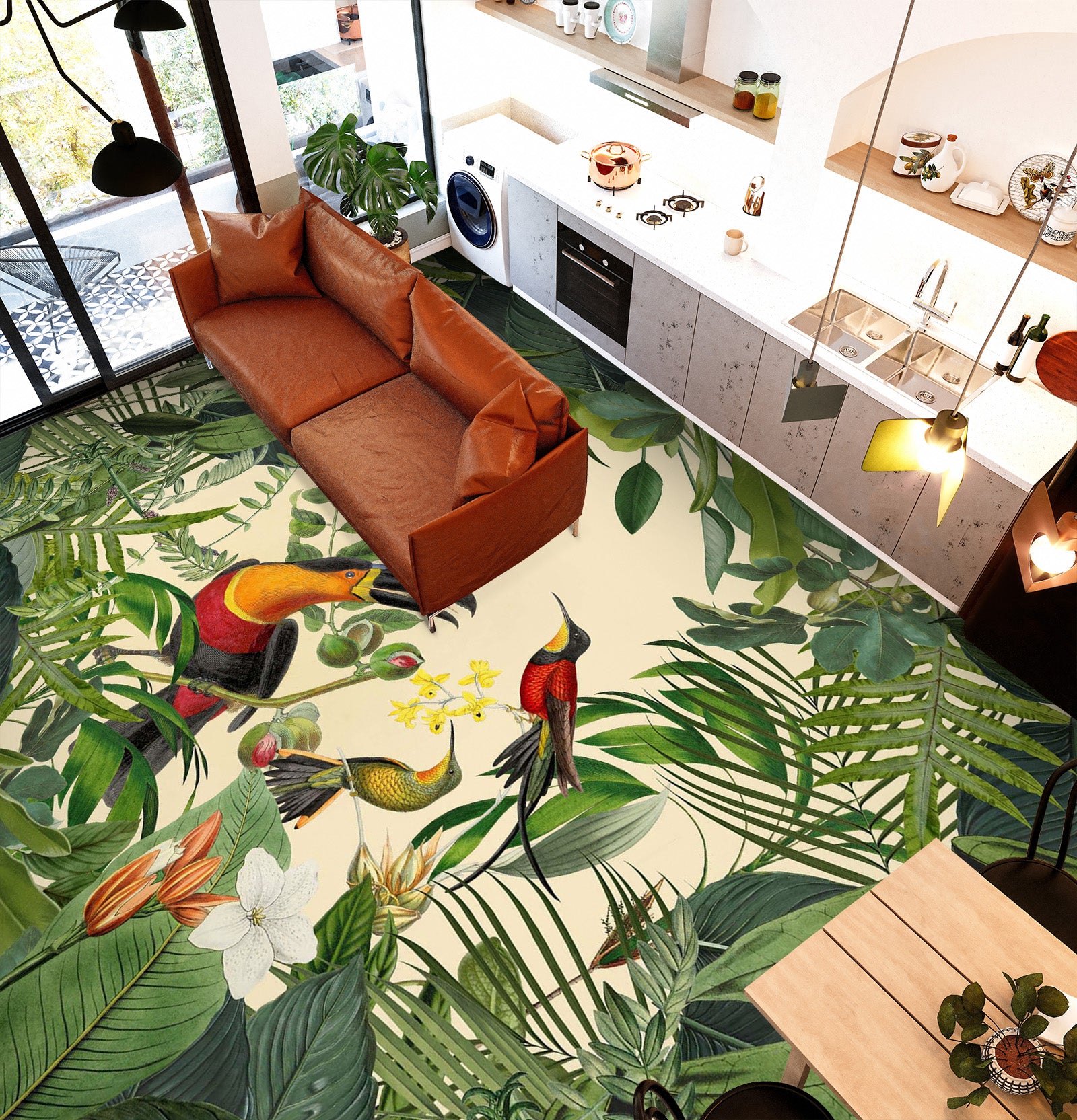 3D Jungle Bird 104136 Andrea Haase Floor Mural
