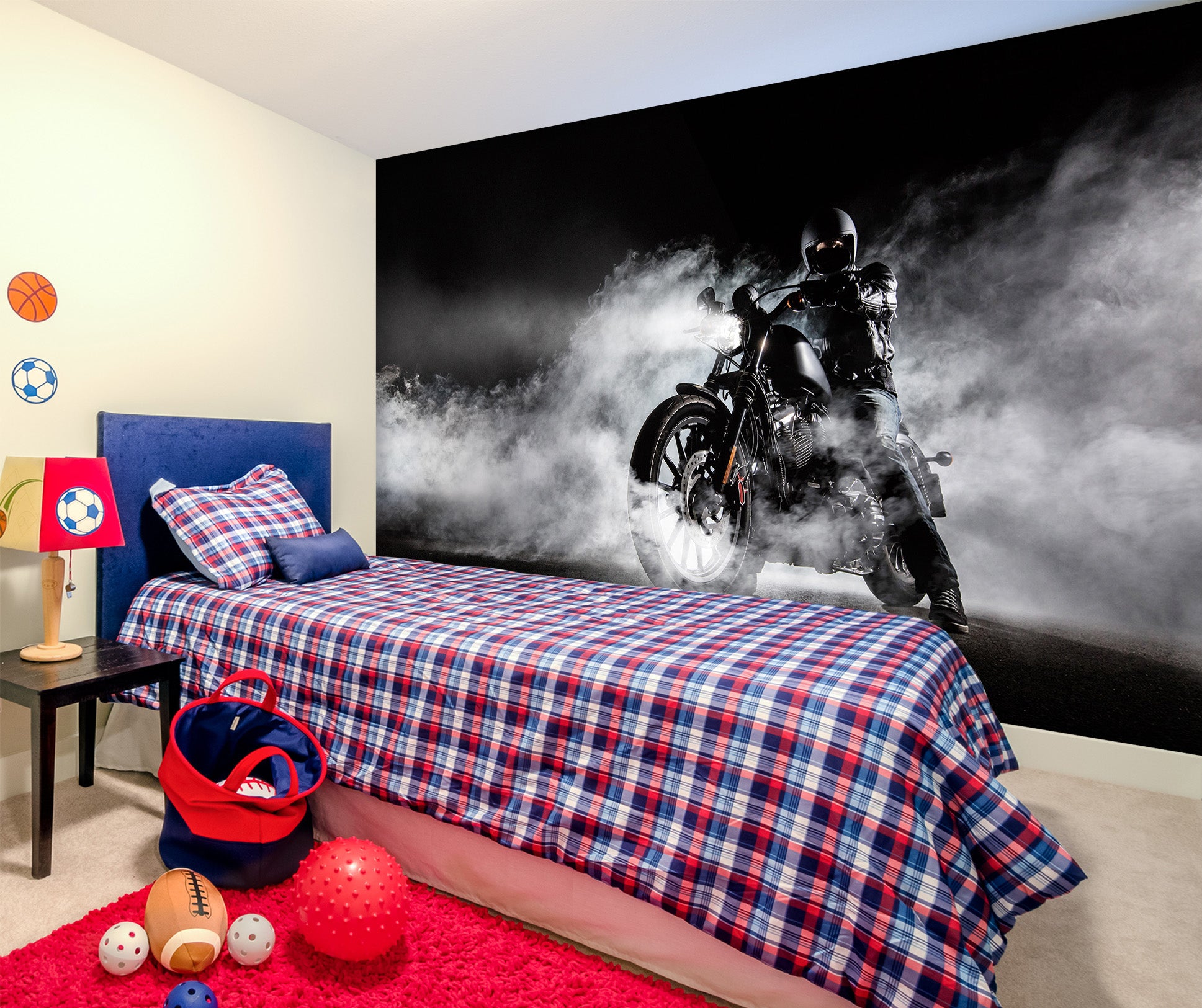 3D Fog Motorcycle 352 Vehicle Wall Murals