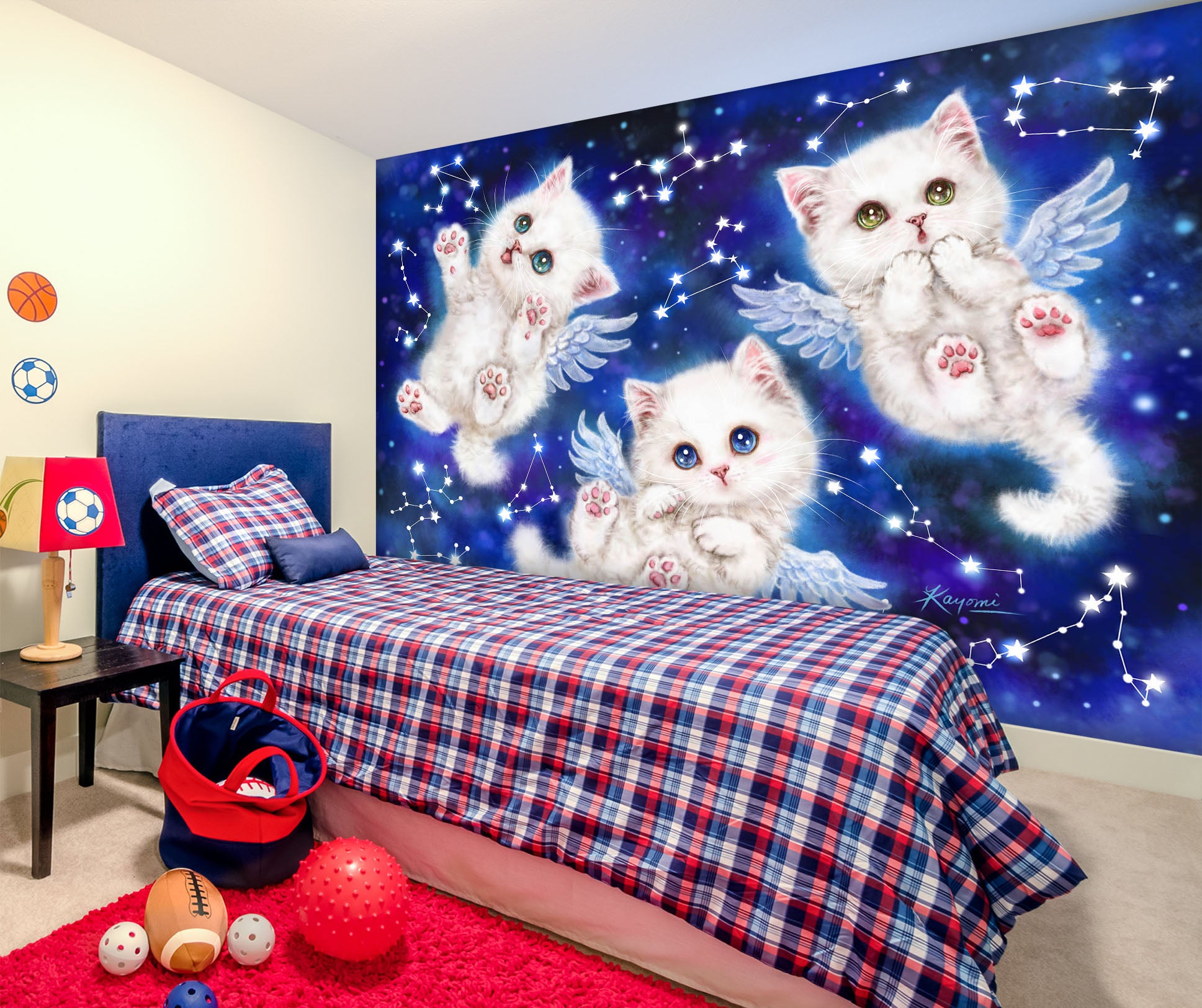 3D Angel Cat 5553 Kayomi Harai Wall Mural Wall Murals
