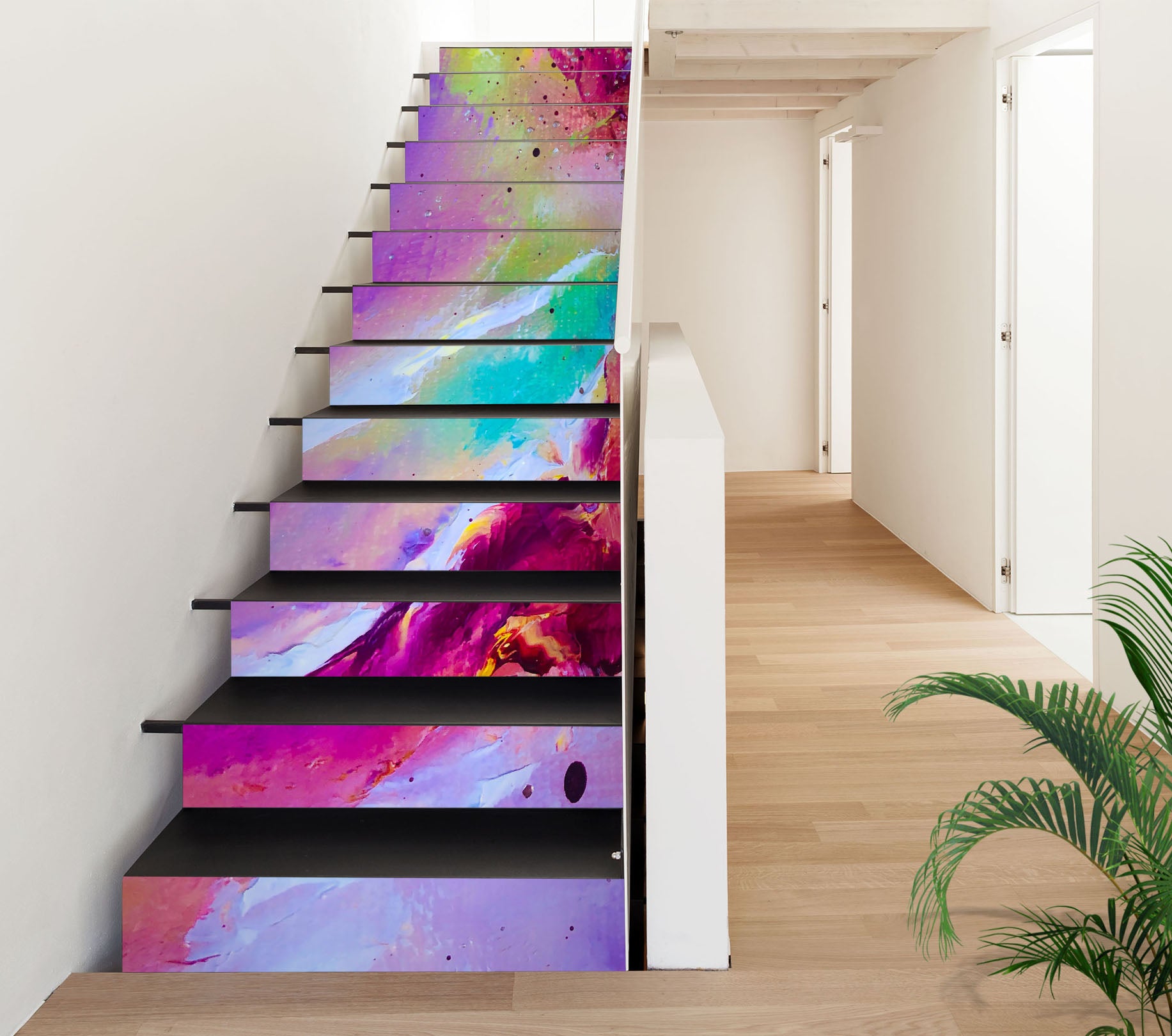 3D Colorful Watercolor 2228 Skromova Marina Stair Risers