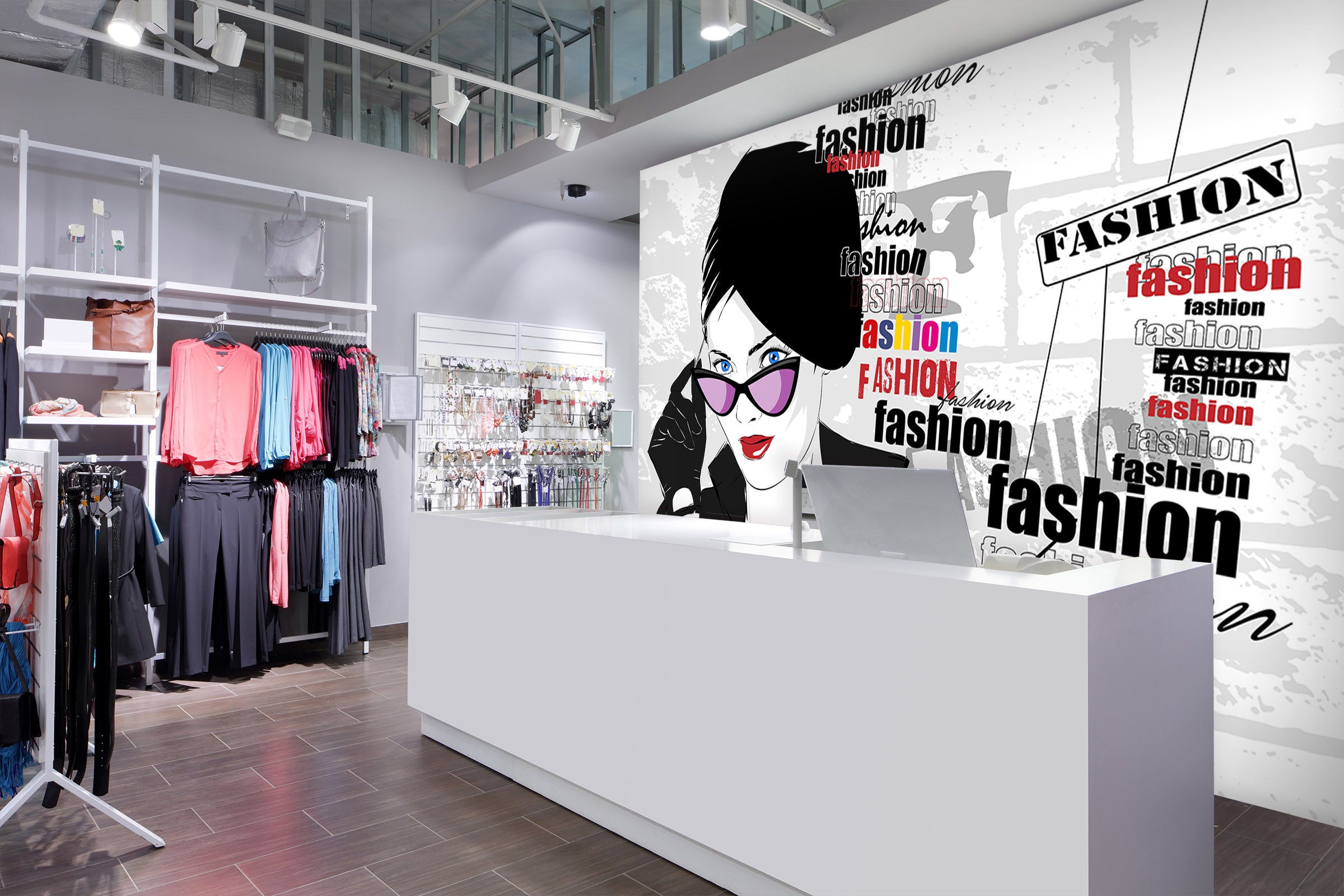 3D Glasses Woman 114 Wall Murals