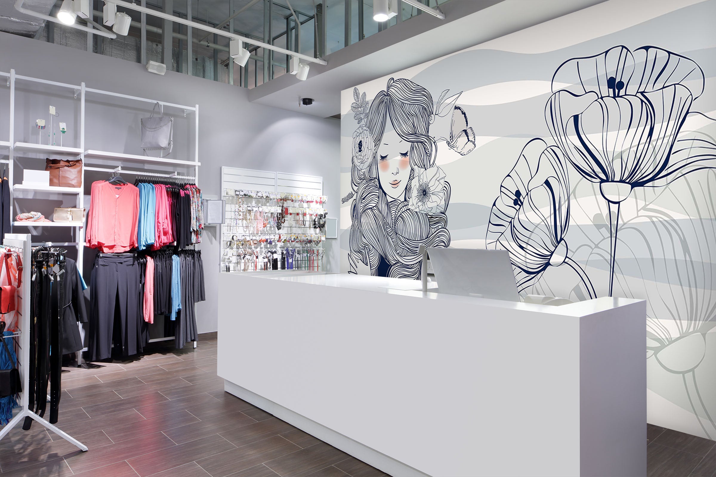 3D Sketch Butterfly 109 Wall Murals