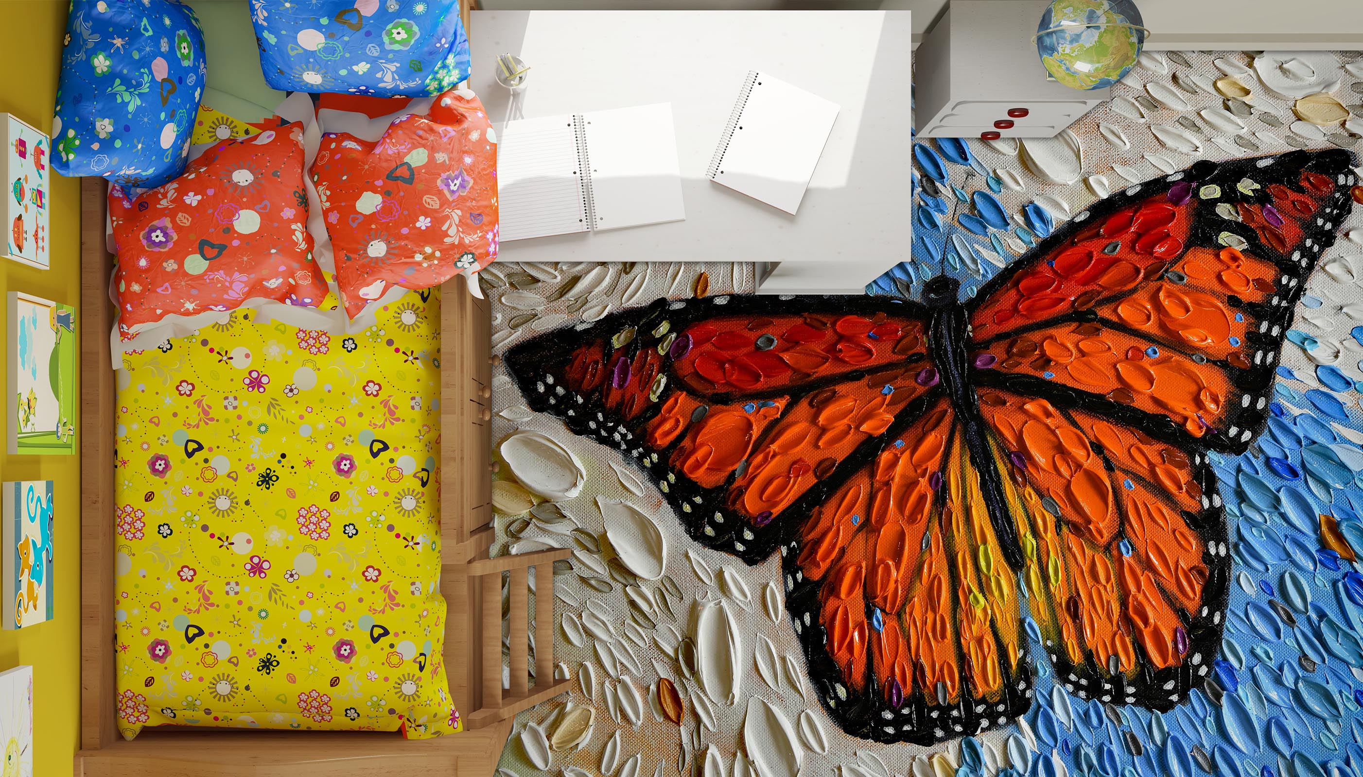 3D Butterfly 102173 Dena Tollefson Floor Mural