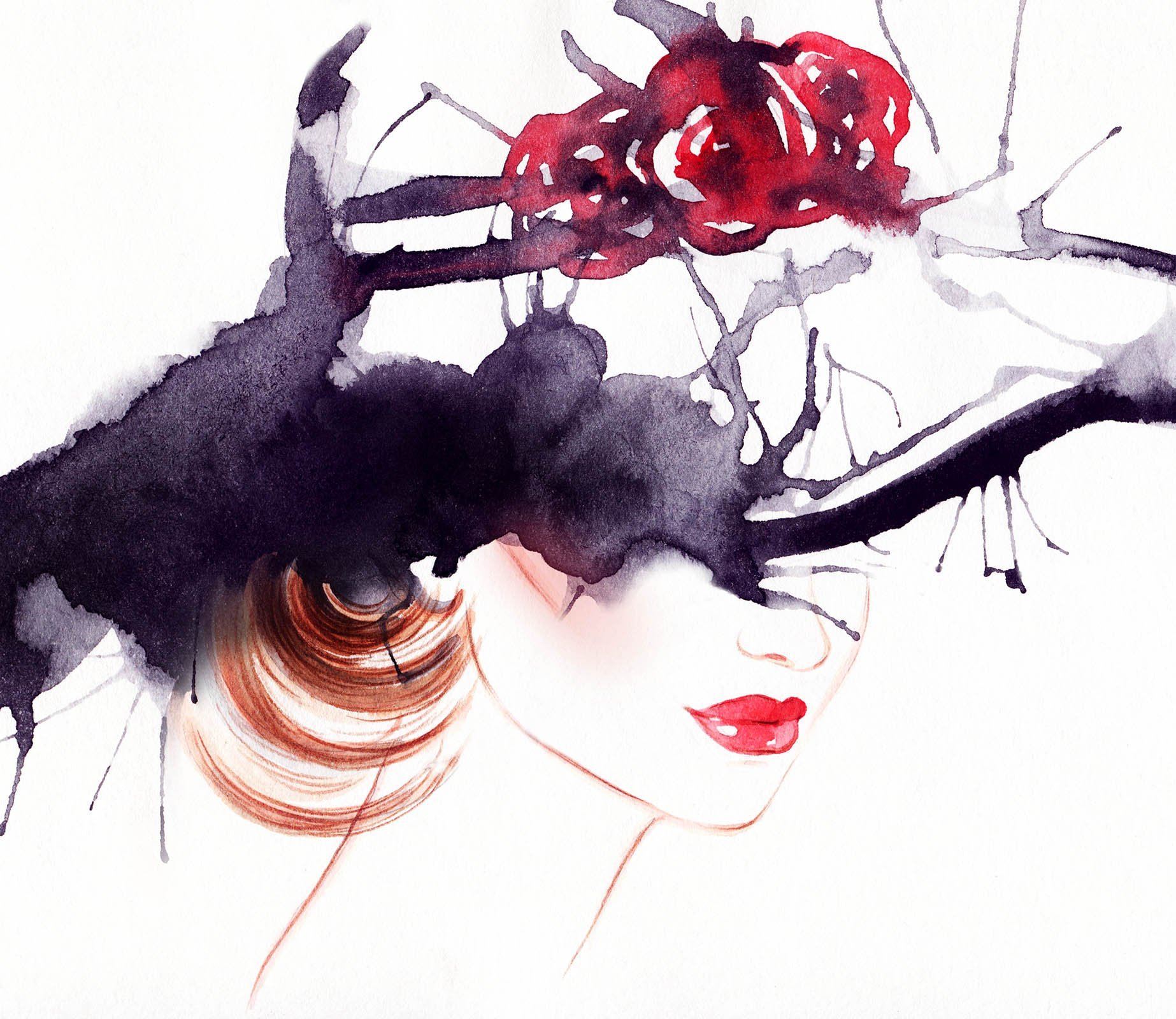 3D Ink Painting Woman 705 Wallpaper AJ Wallpaper 