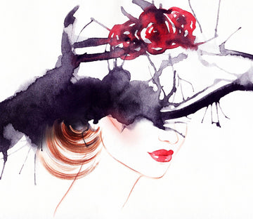 3D Ink Painting Woman 705 Wallpaper AJ Wallpaper 