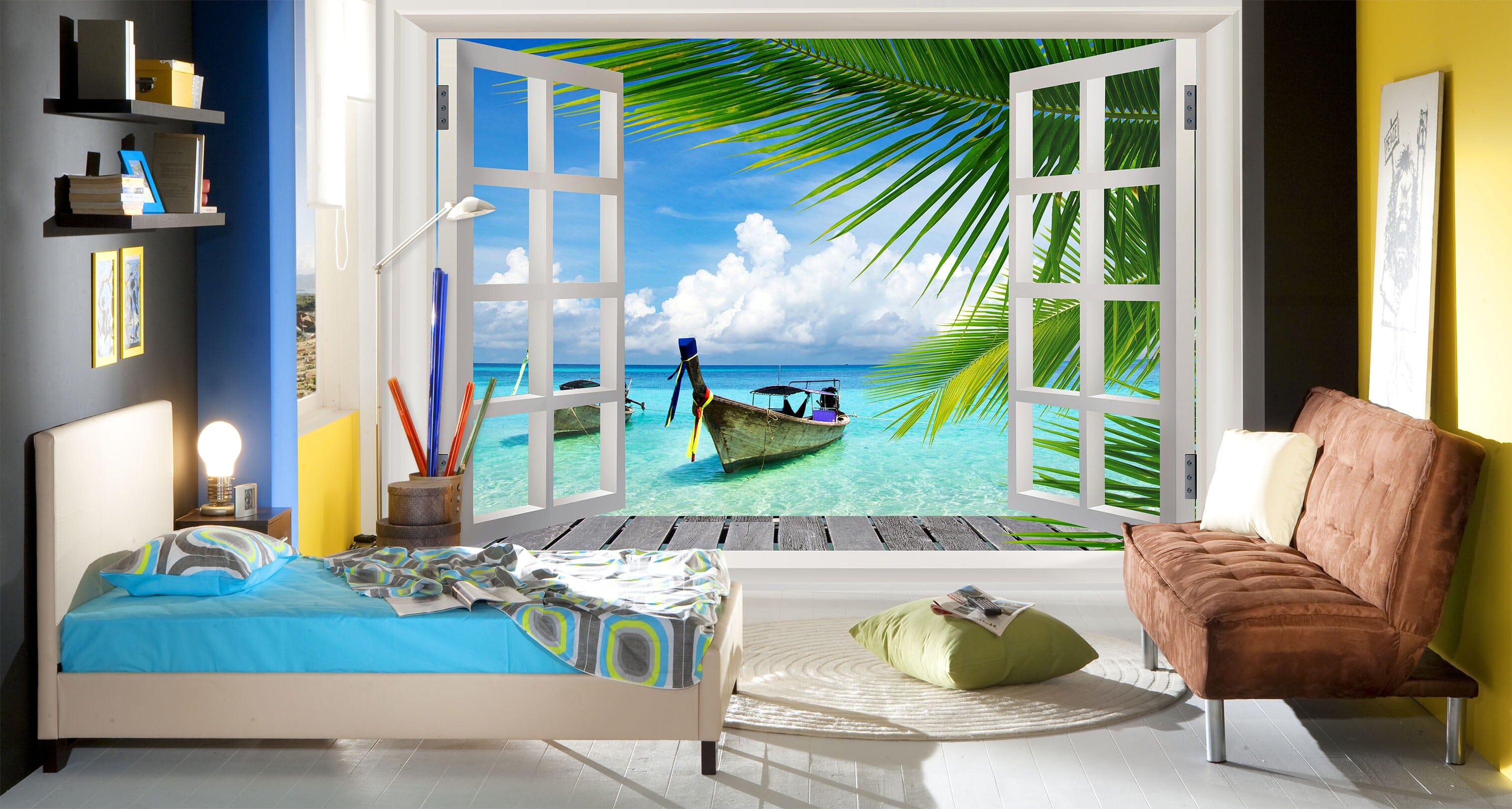 3D Wooden Boat 1720 Wall Murals Wallpaper AJ Wallpaper 2 