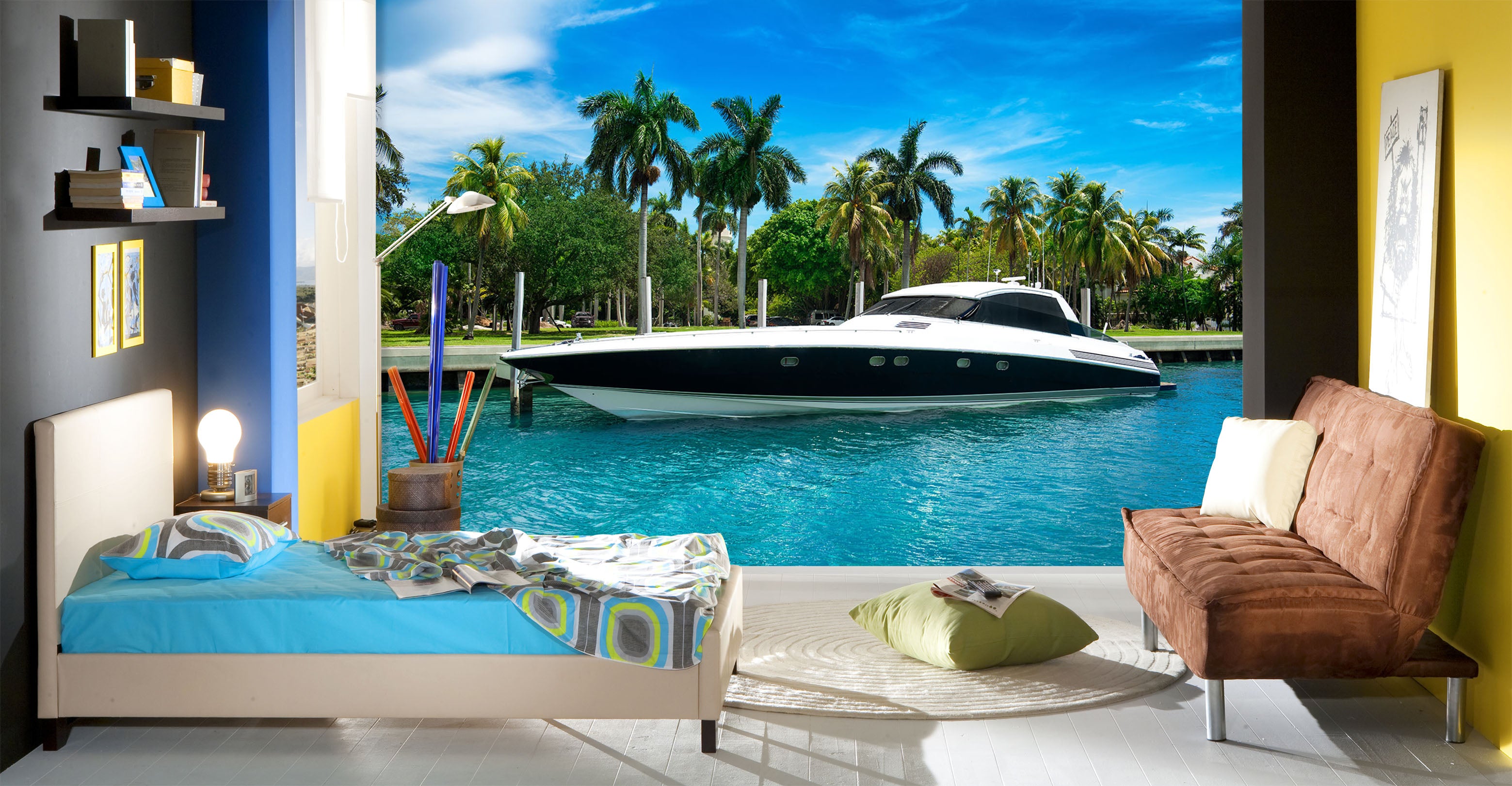 3D Luxury Yachts 236 Vehicle Wall Murals