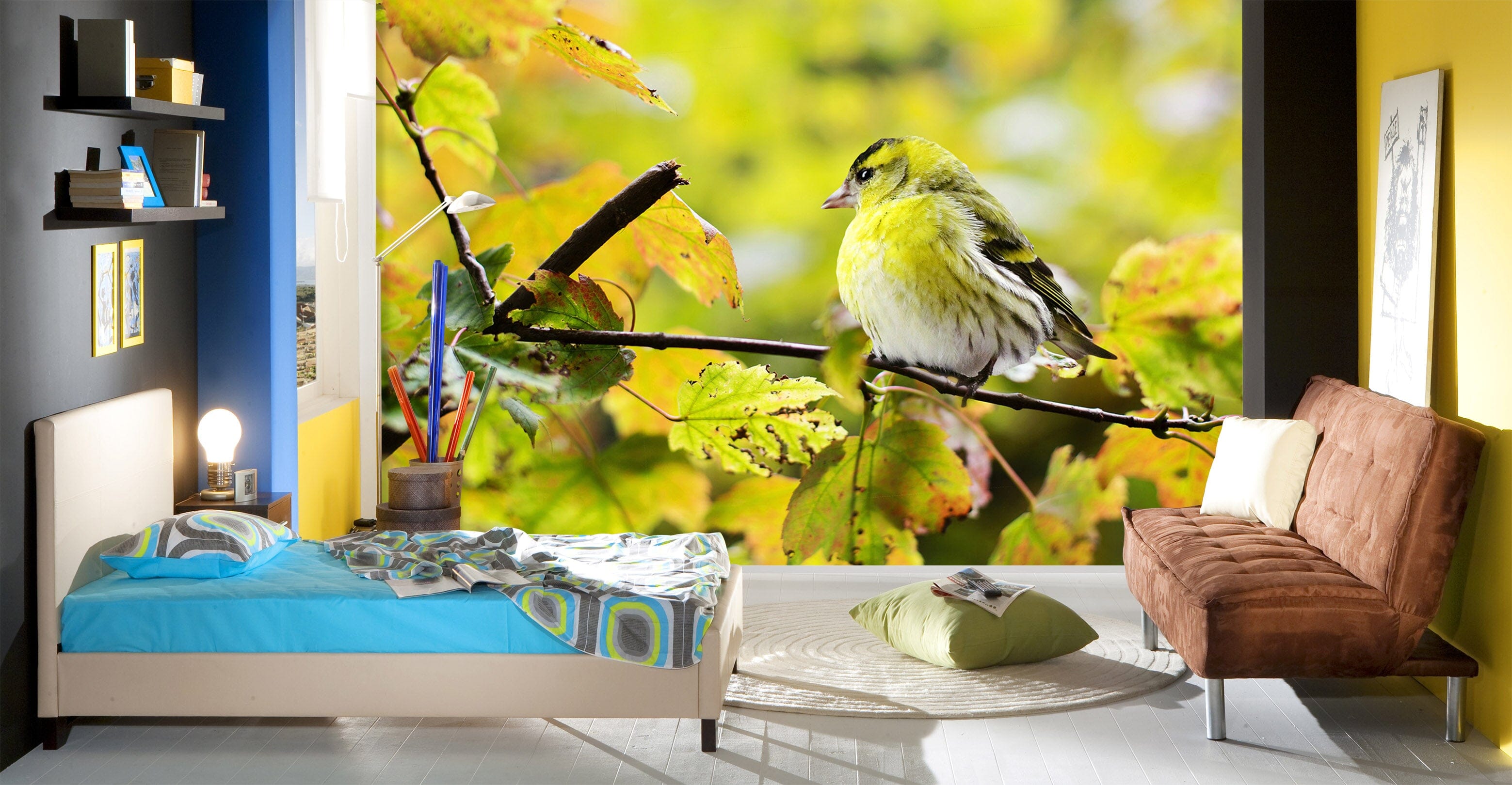 3D Sparrow Leaves 283 Wall Murals Wallpaper AJ Wallpaper 2 