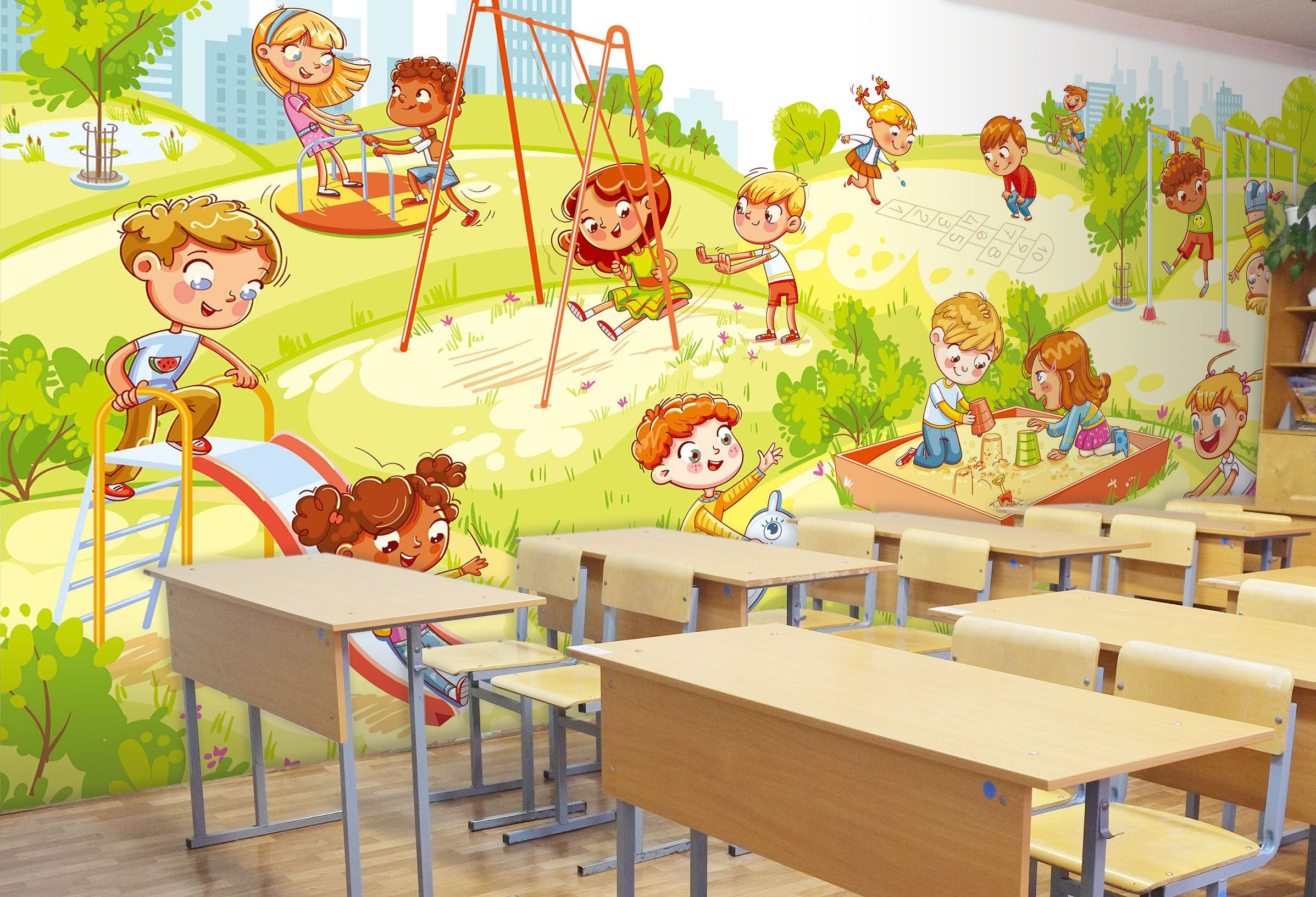 3D Cartoon Playground 182 Wall Murals