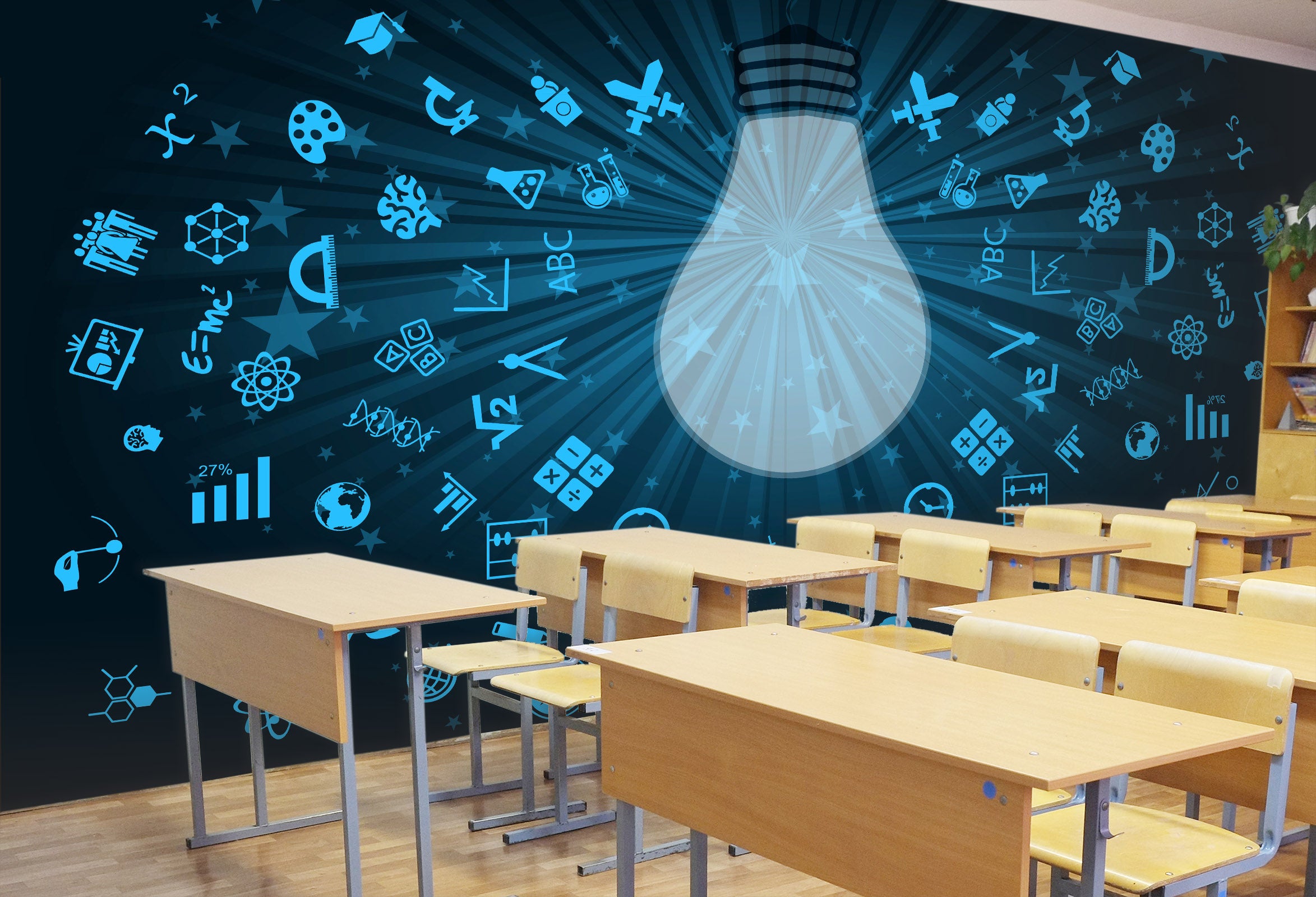 3D light bulb and signals 27 Wall Murals Wallpaper AJ Wallpaper 2 