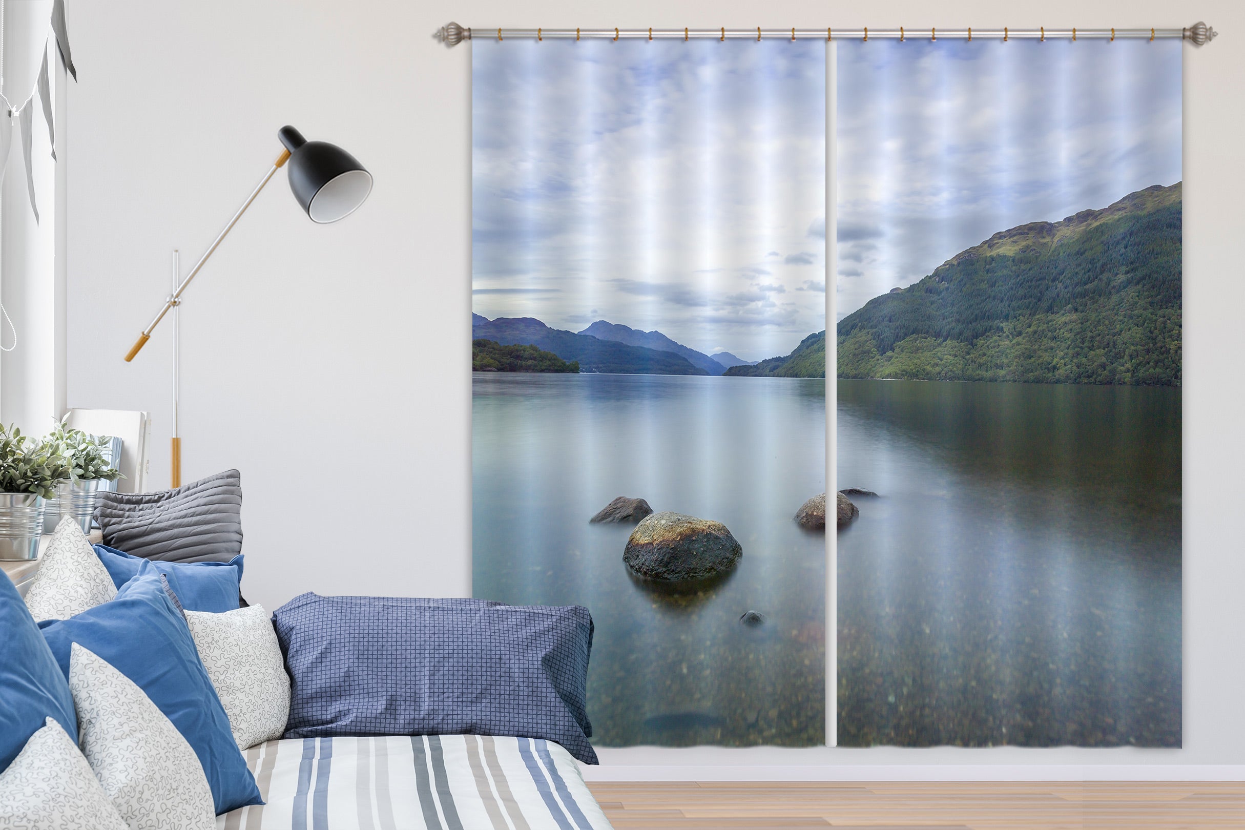 3D Stone Lake 042 Assaf Frank Curtain Curtains Drapes